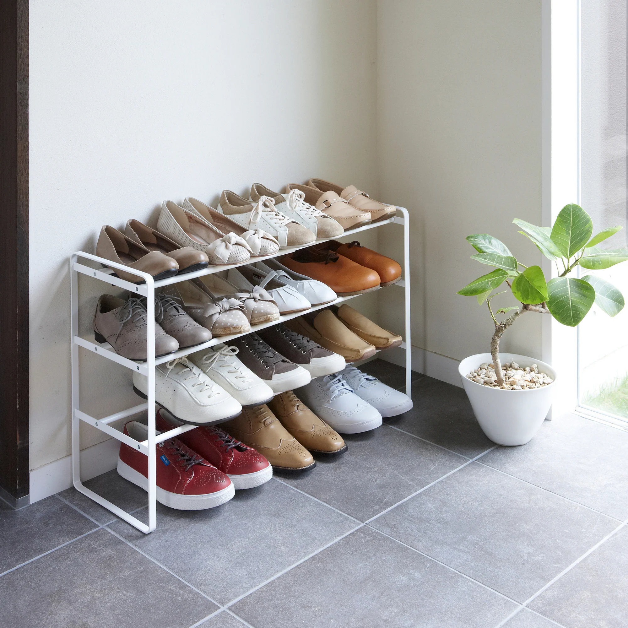 Three-Tier Expandable Shoe Rack (18" H) - Steel - Image 3