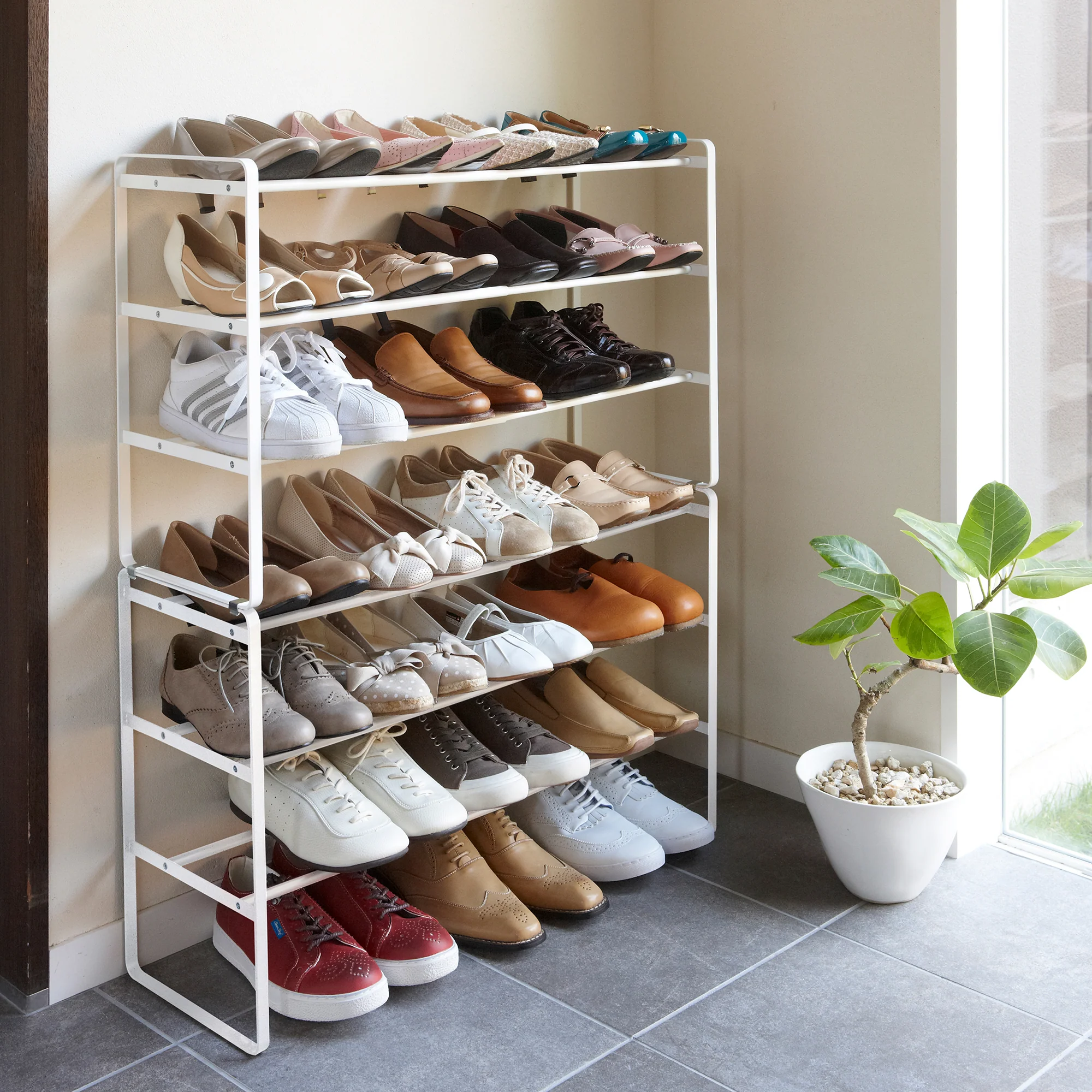 Three-Tier Expandable Shoe Rack (18" H) - Steel - Image 4