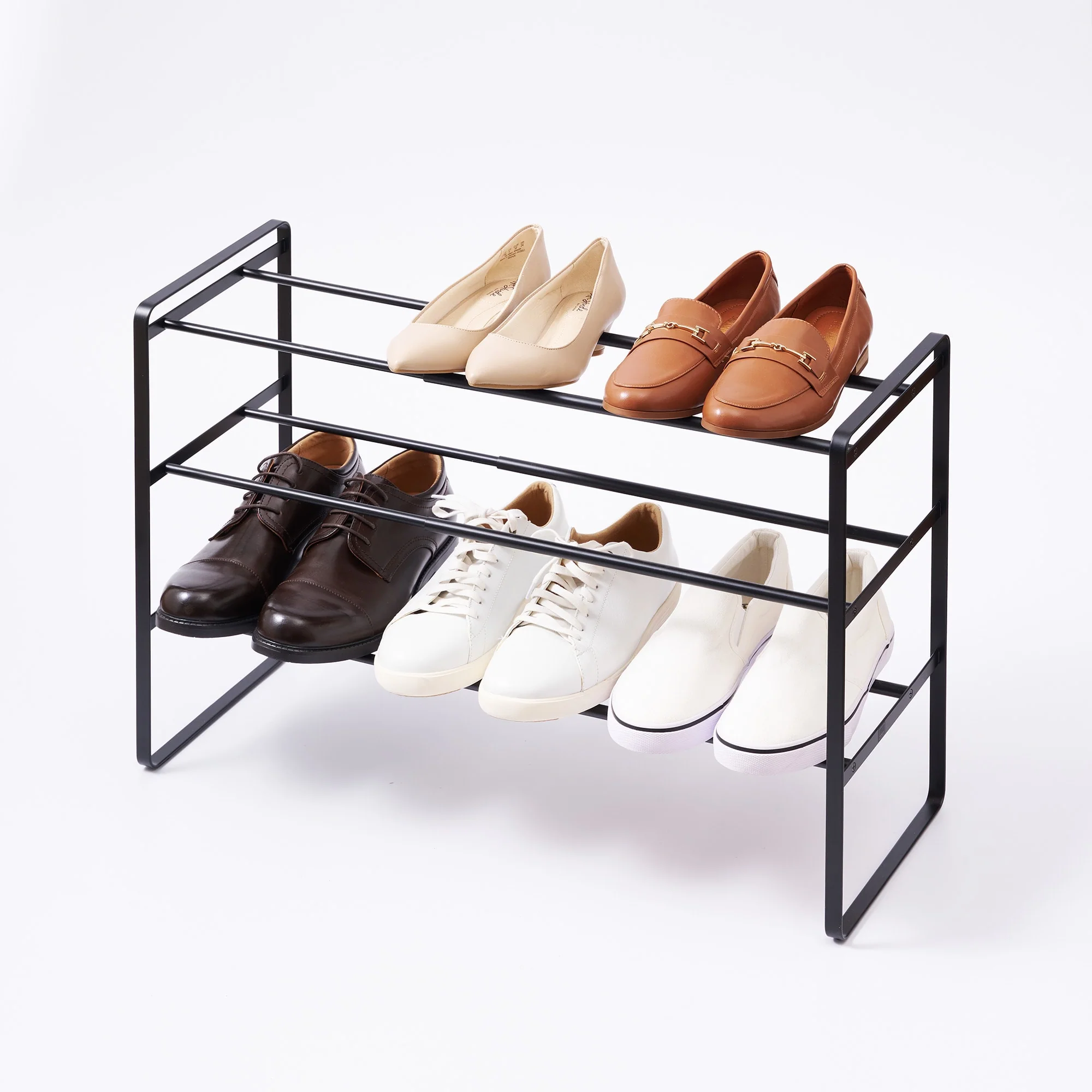 Three-Tier Expandable Shoe Rack (18" H) - Steel - Image 6