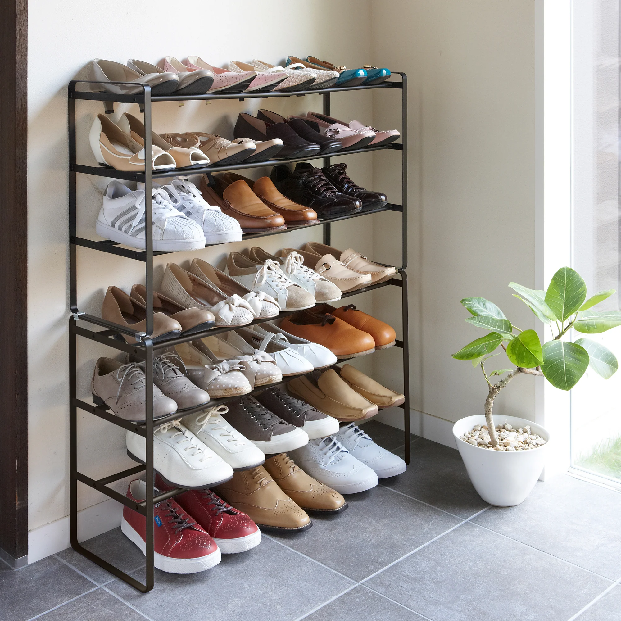 Three-Tier Expandable Shoe Rack (18" H) - Steel - Image 9