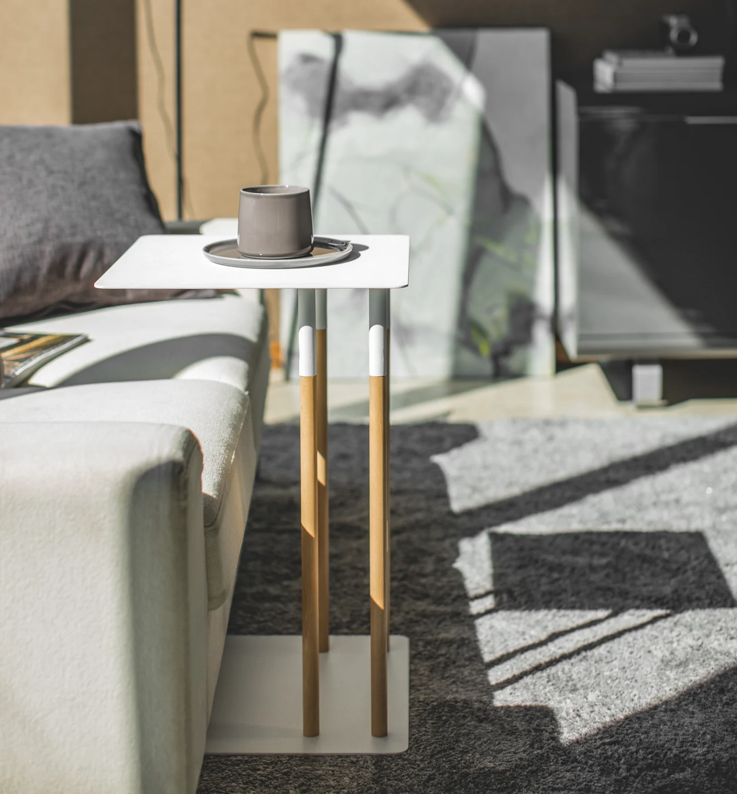 C Side Table (22" H) - Steel + Wood - Image 2