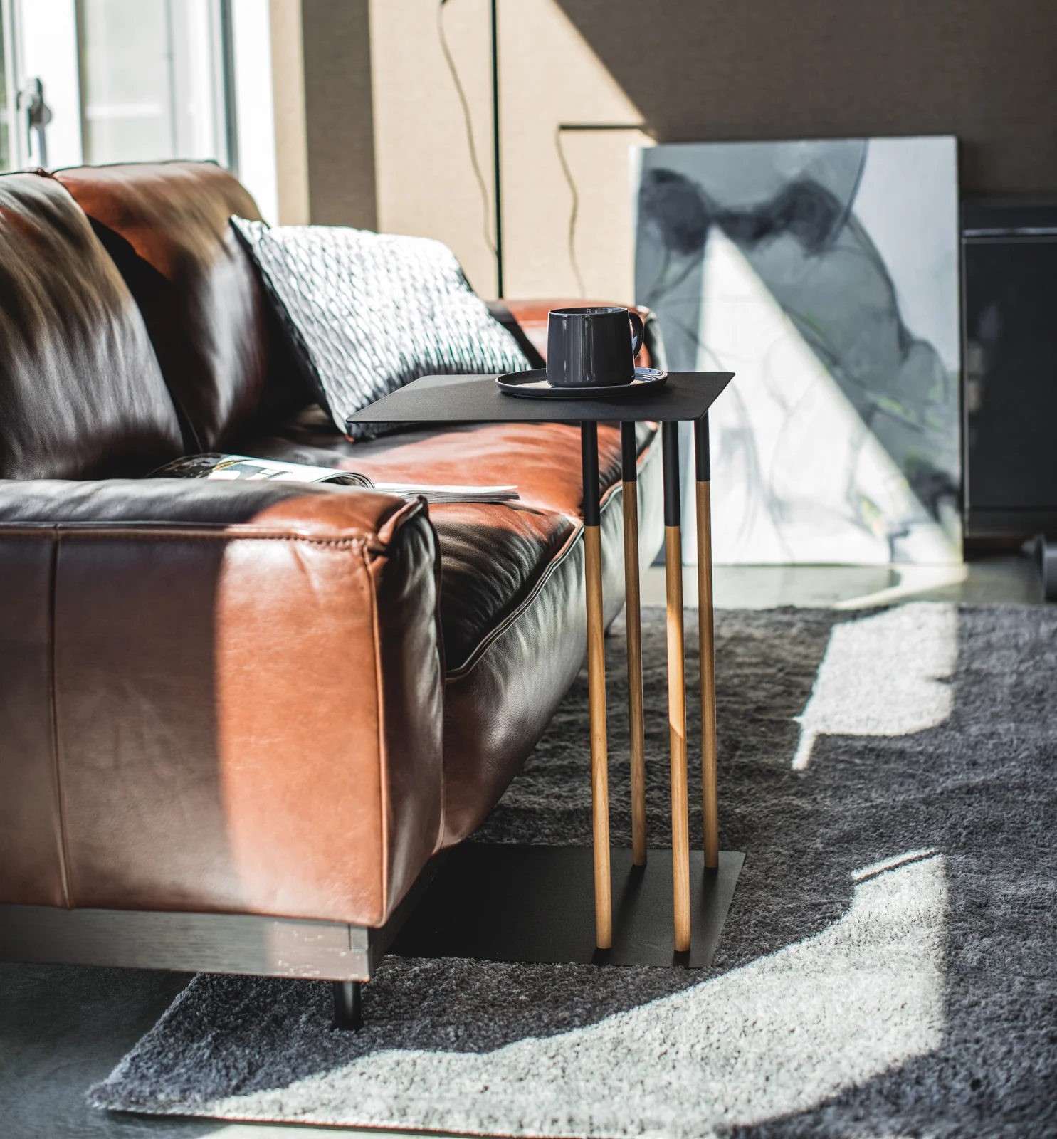 C Side Table (22" H) - Steel + Wood - Image 9
