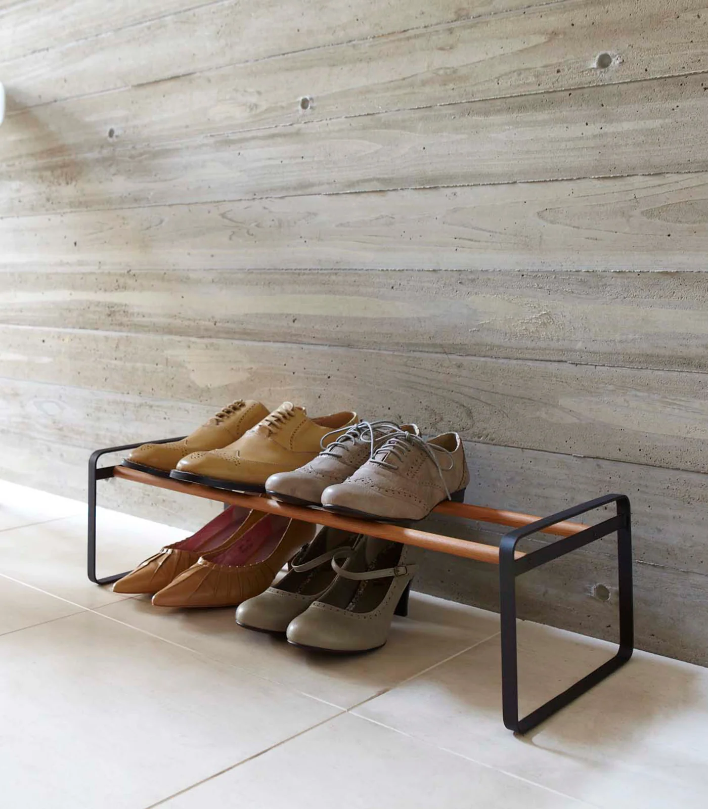 Stackable Shoe Rack (7" H)  - Steel + Wood - Image 7