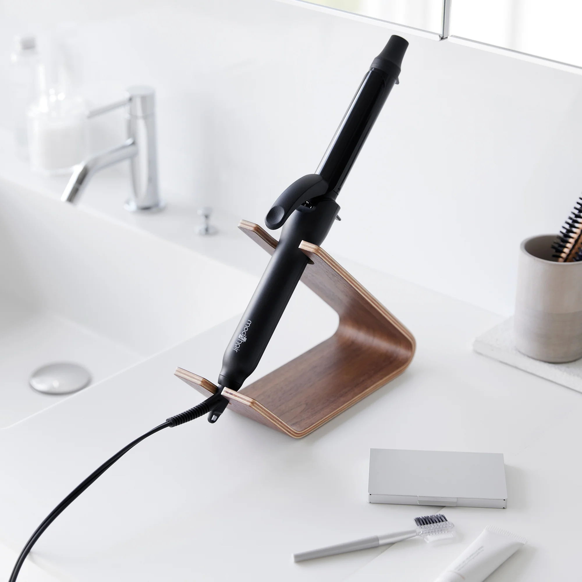 Hair Dryer and Iron Stand - Wood - Image 12