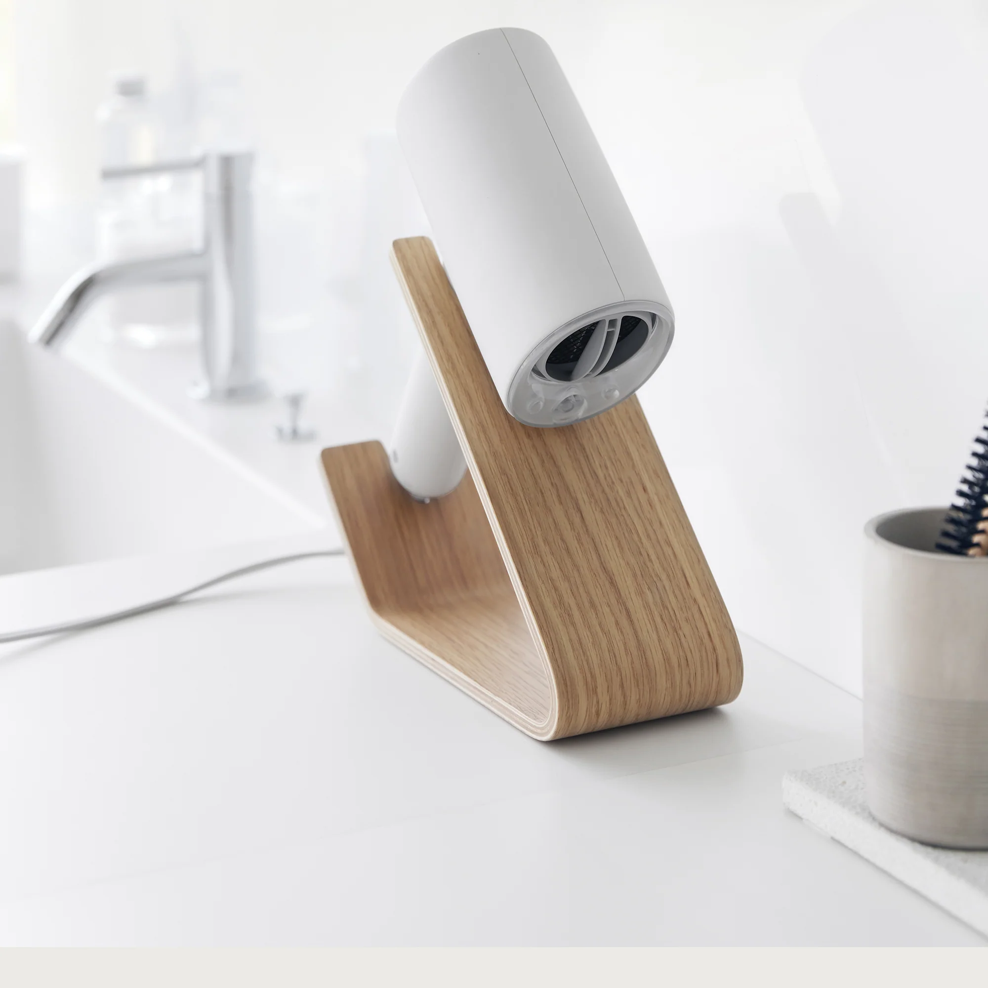 Hair Dryer and Iron Stand - Wood - Image 8