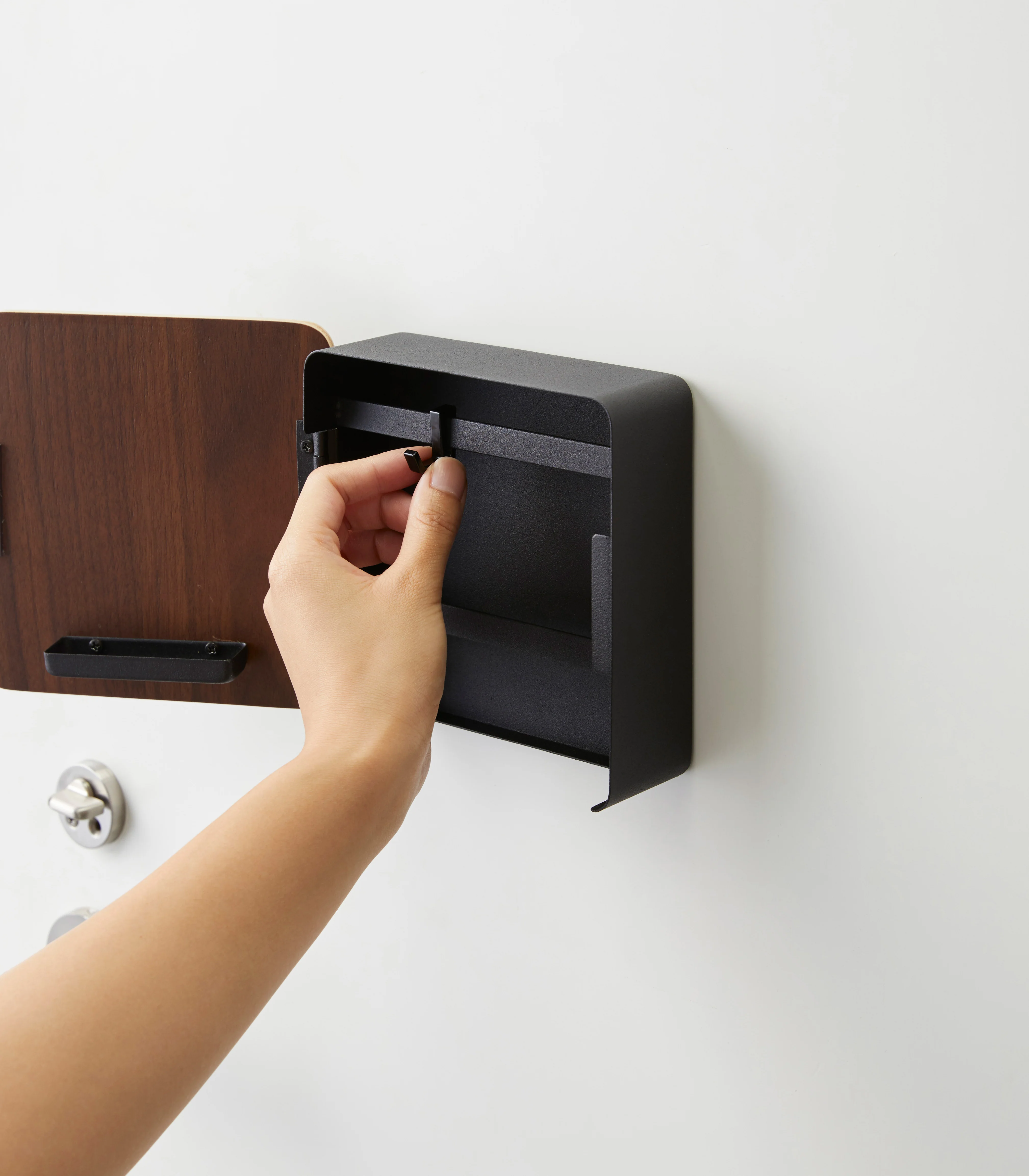 Magnetic Key Cabinet - Steel + Wood - Image 11