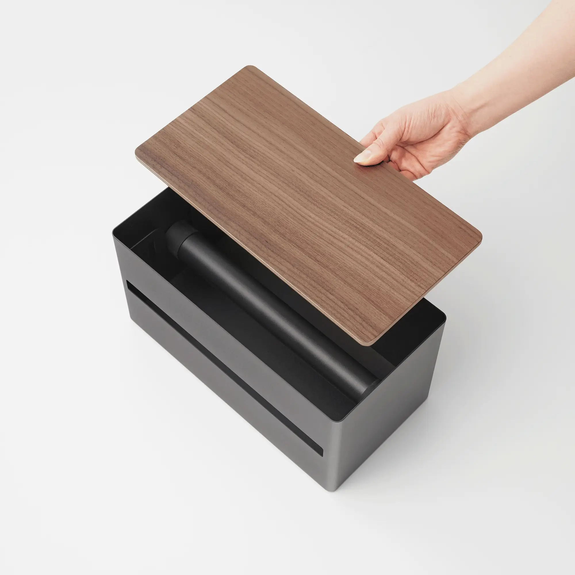 Paper Towel Dispenser - Steel + Wood - Image 12