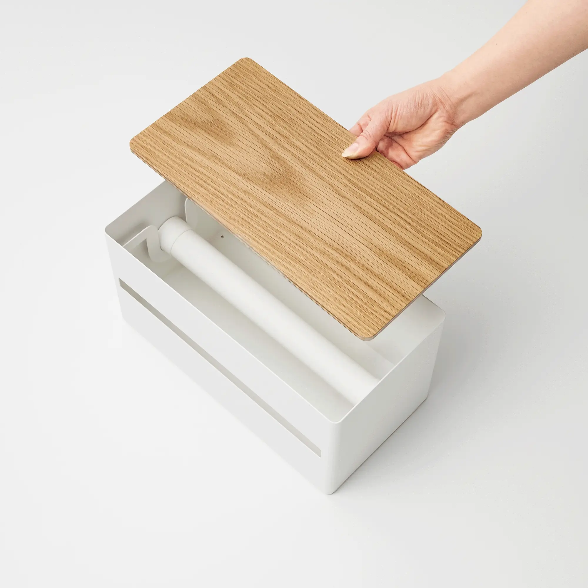 Paper Towel Dispenser - Steel + Wood - Image 2
