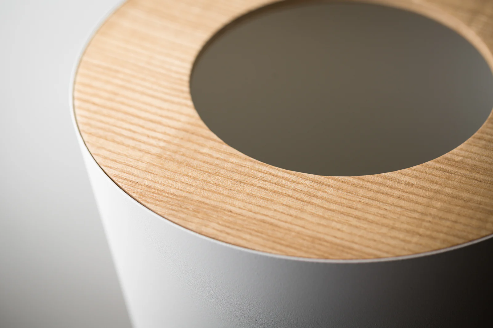 Trash Can - Round - Steel + Wood - Image 3