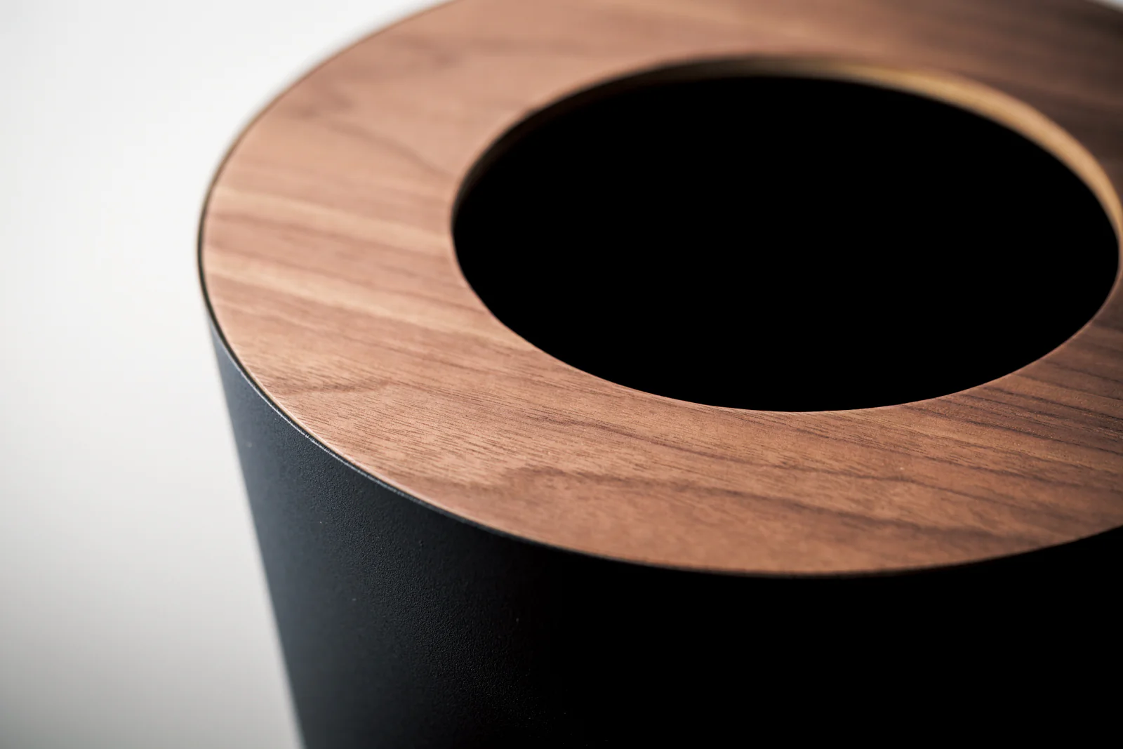 Trash Can - Round - Steel + Wood - Image 8