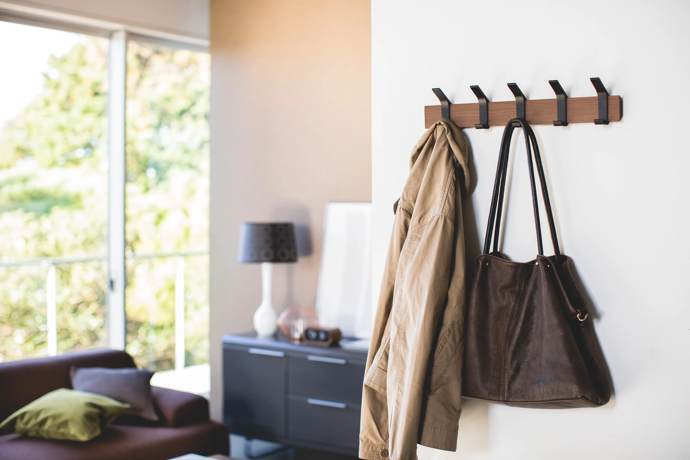 Wall-Mounted Coat Rack - Steel + Wood - Image 7