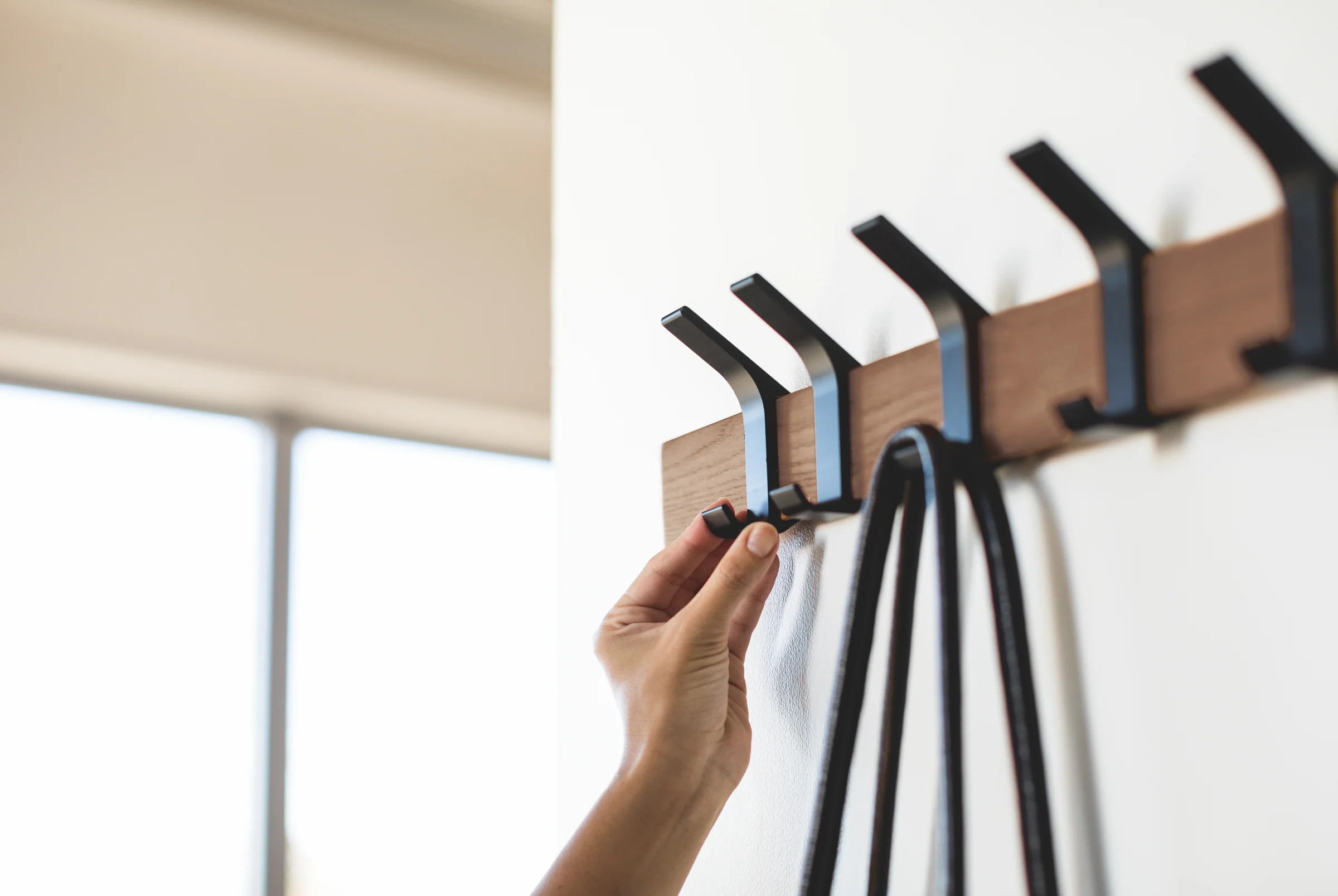 Wall-Mounted Coat Rack - Steel + Wood - Image 9