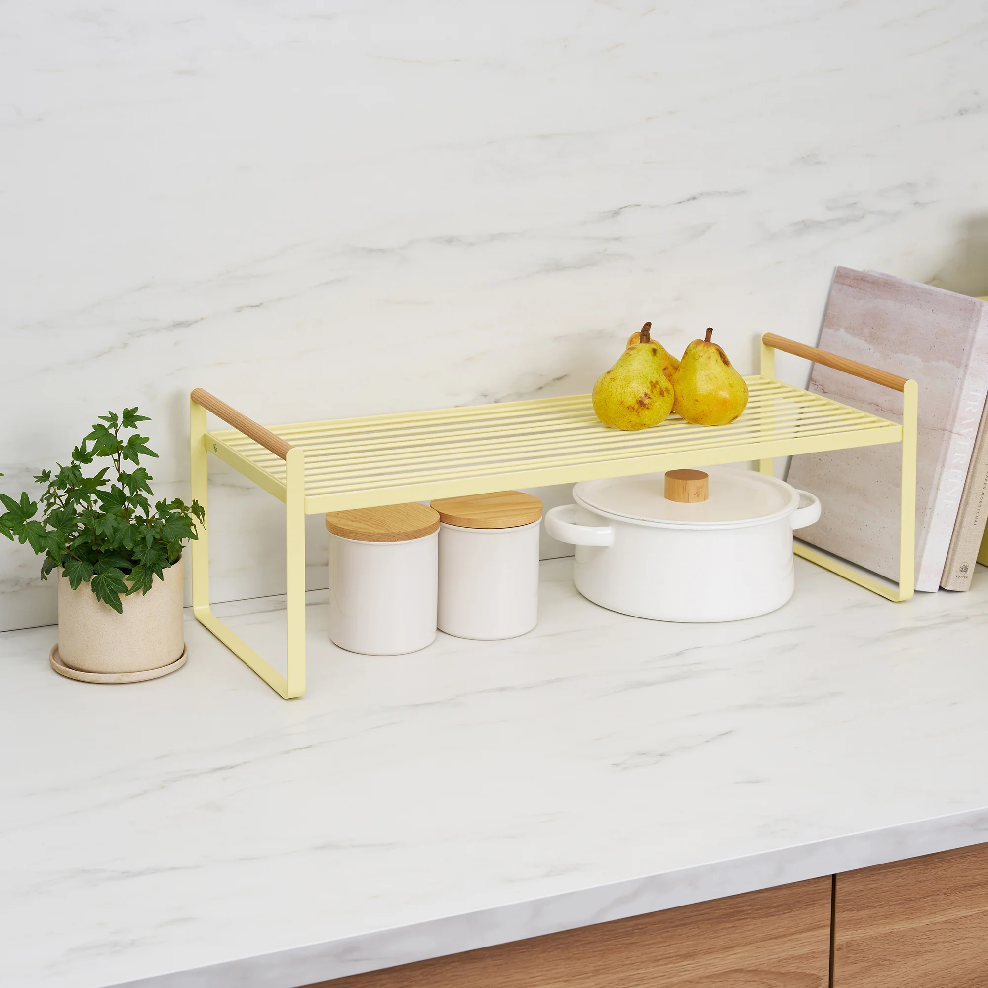 Countertop Wire Shelf - Steel + Wood - Image 3