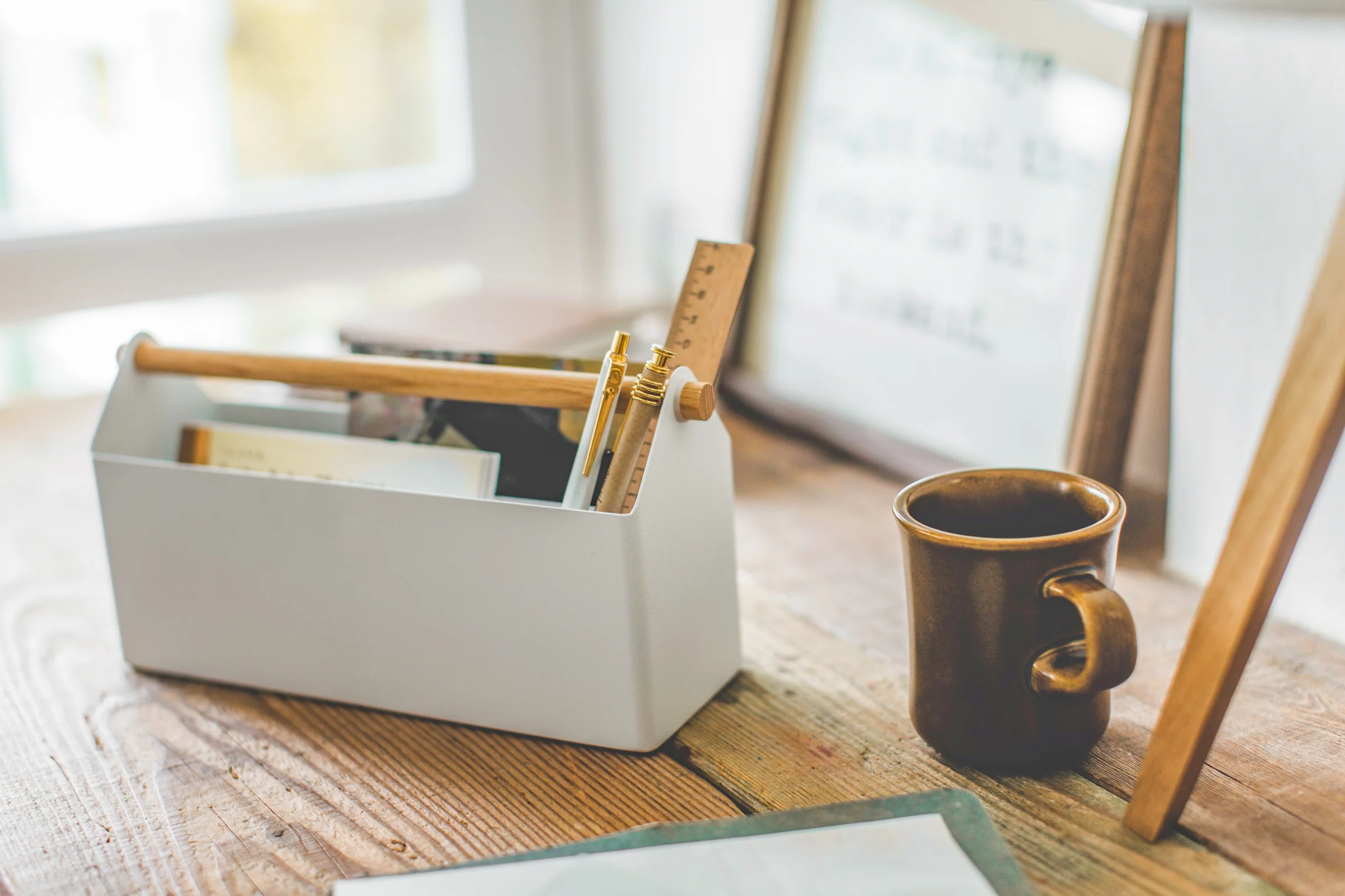 Pen + Desk Organizer - Large - Steel + Wood - Image 3
