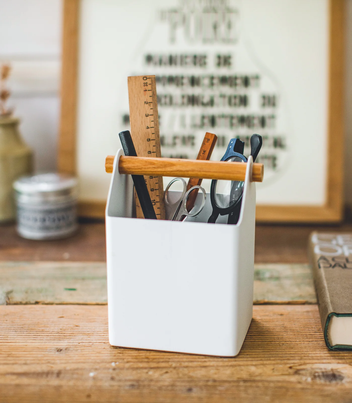 Pen + Desk Organizer - Small - Steel + Wood - Image 2