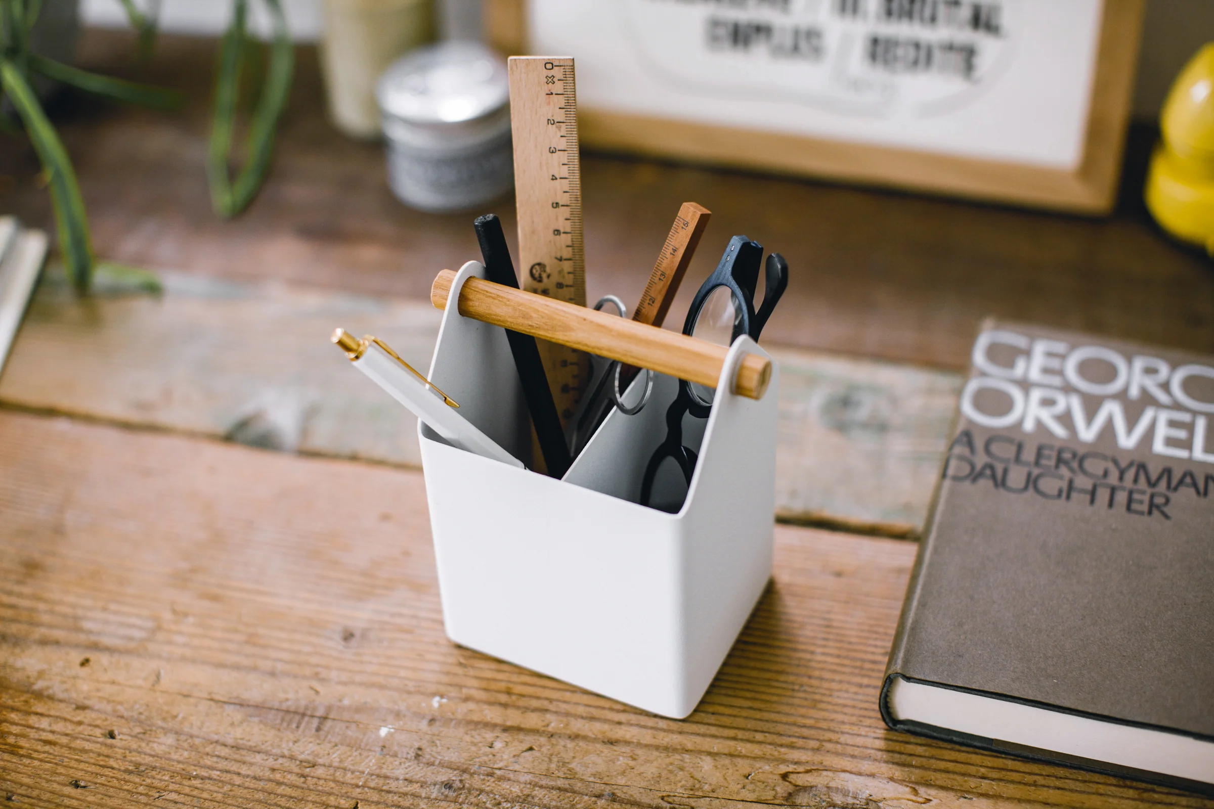 Pen + Desk Organizer - Small - Steel + Wood - Image 3