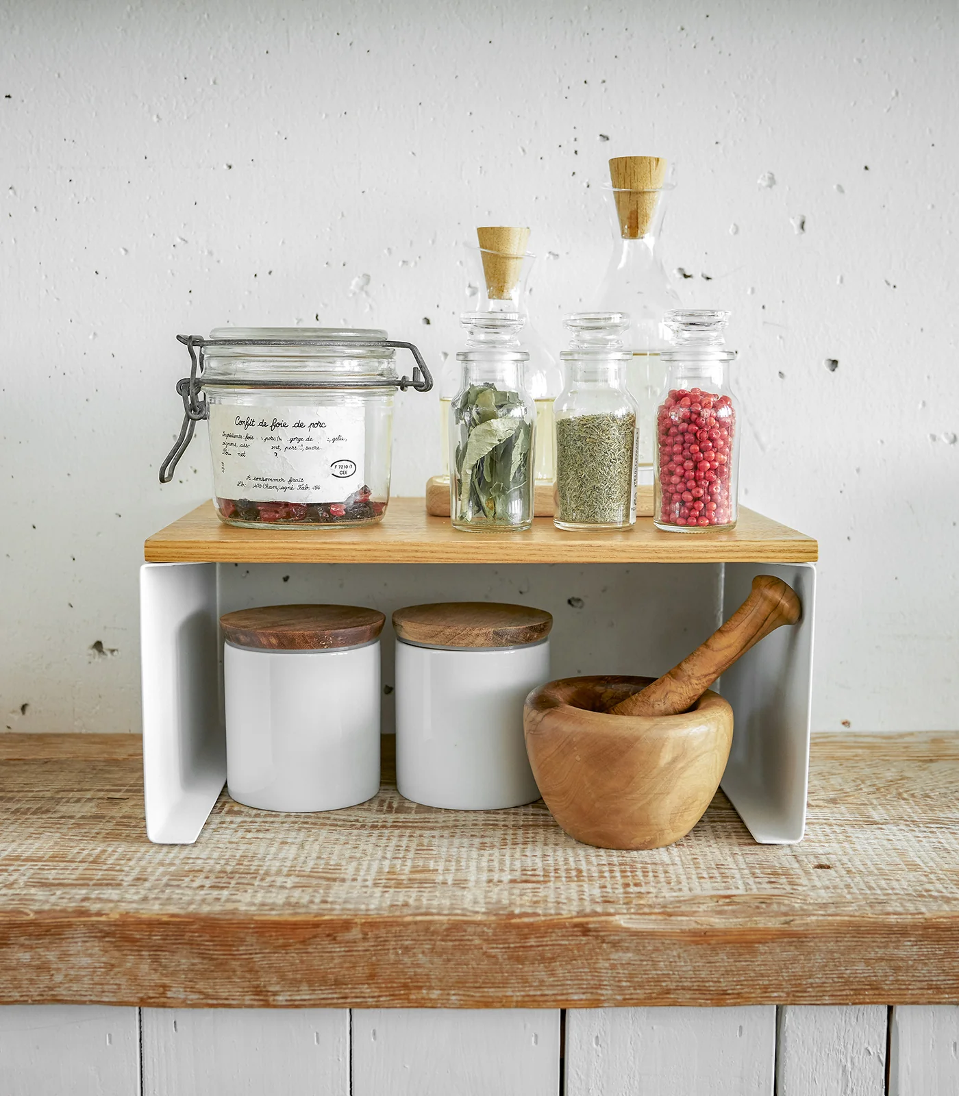 Stackable Countertop Shelf - Two Sizes - Steel + Wood - Image 15