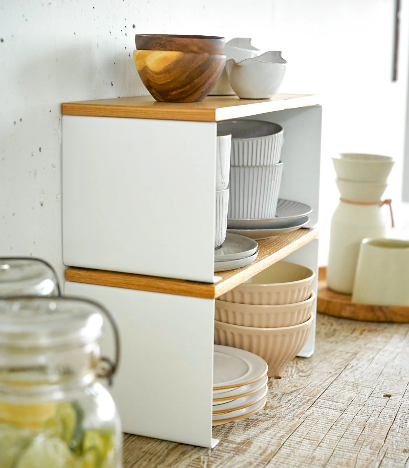Stackable Countertop Shelf - Two Sizes - Steel + Wood - Image 7