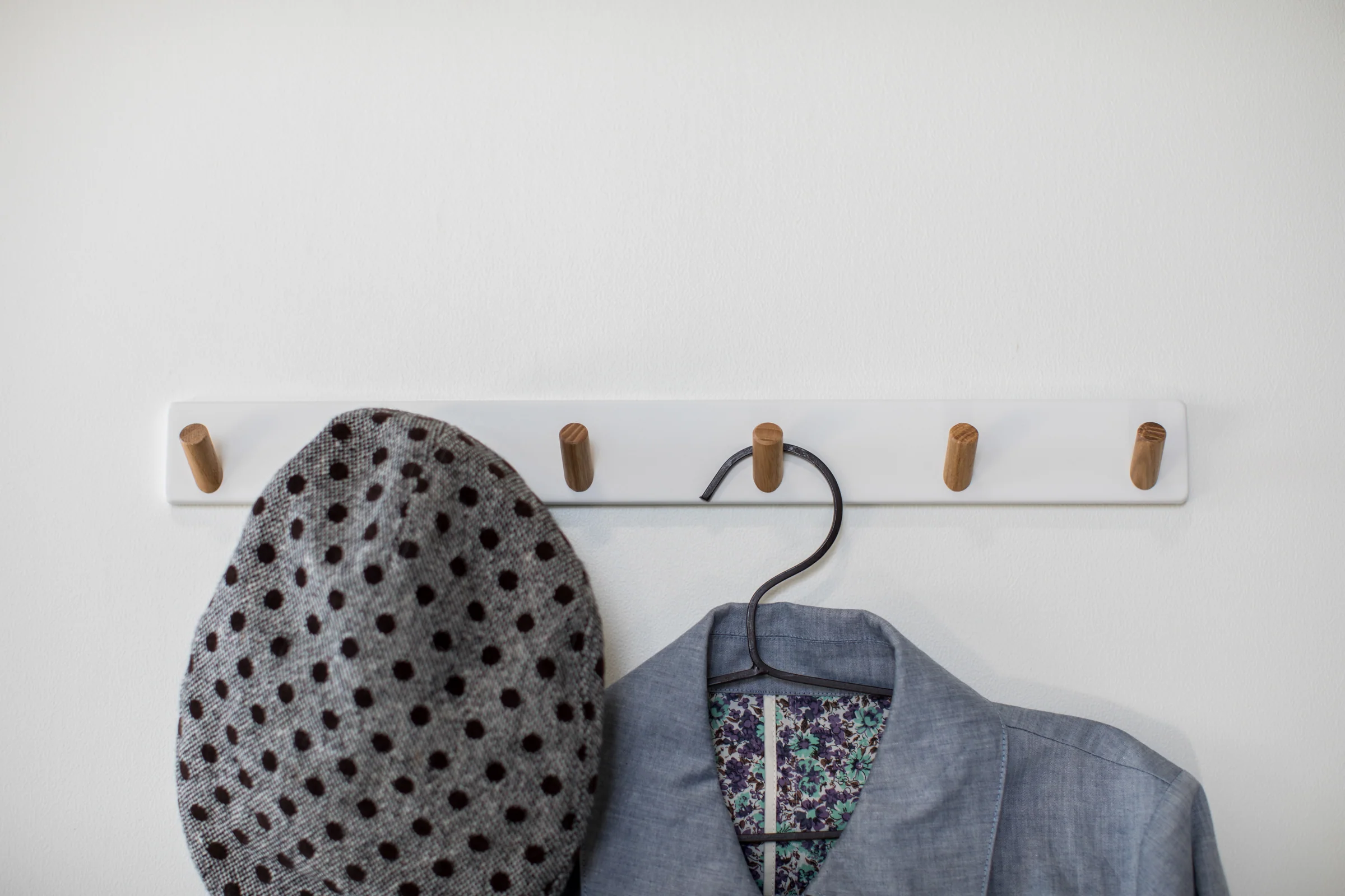 Wall-Mounted Coat Rack - Steel + Wood - Image 3