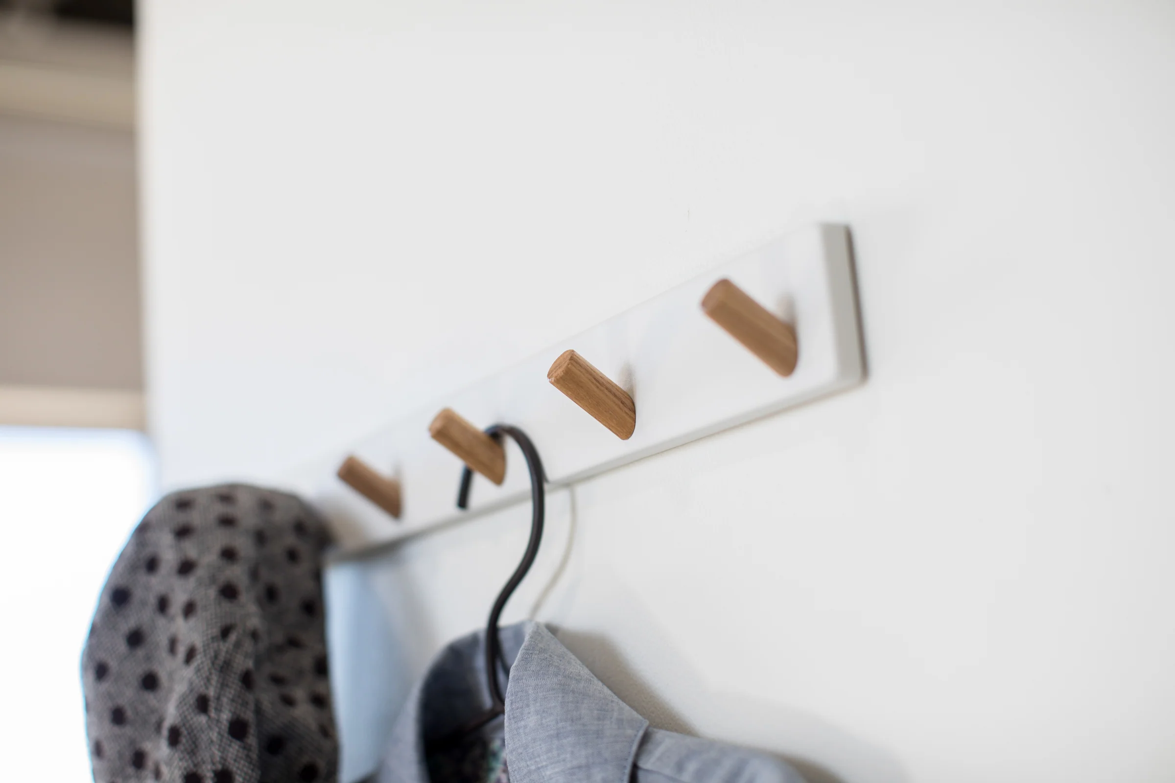 Wall-Mounted Coat Rack - Steel + Wood - Image 4