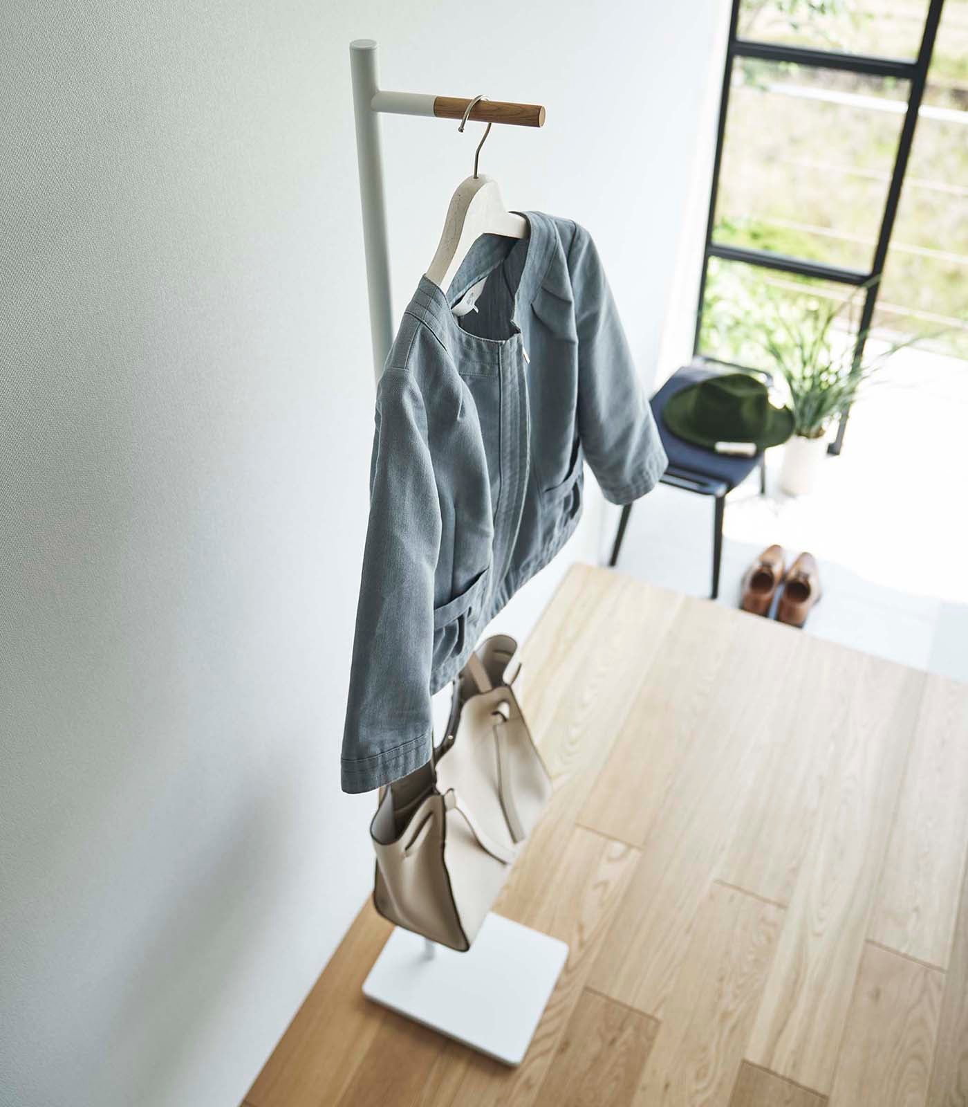 Coat Rack (63.98" H) - Steel + Wood - Image 2