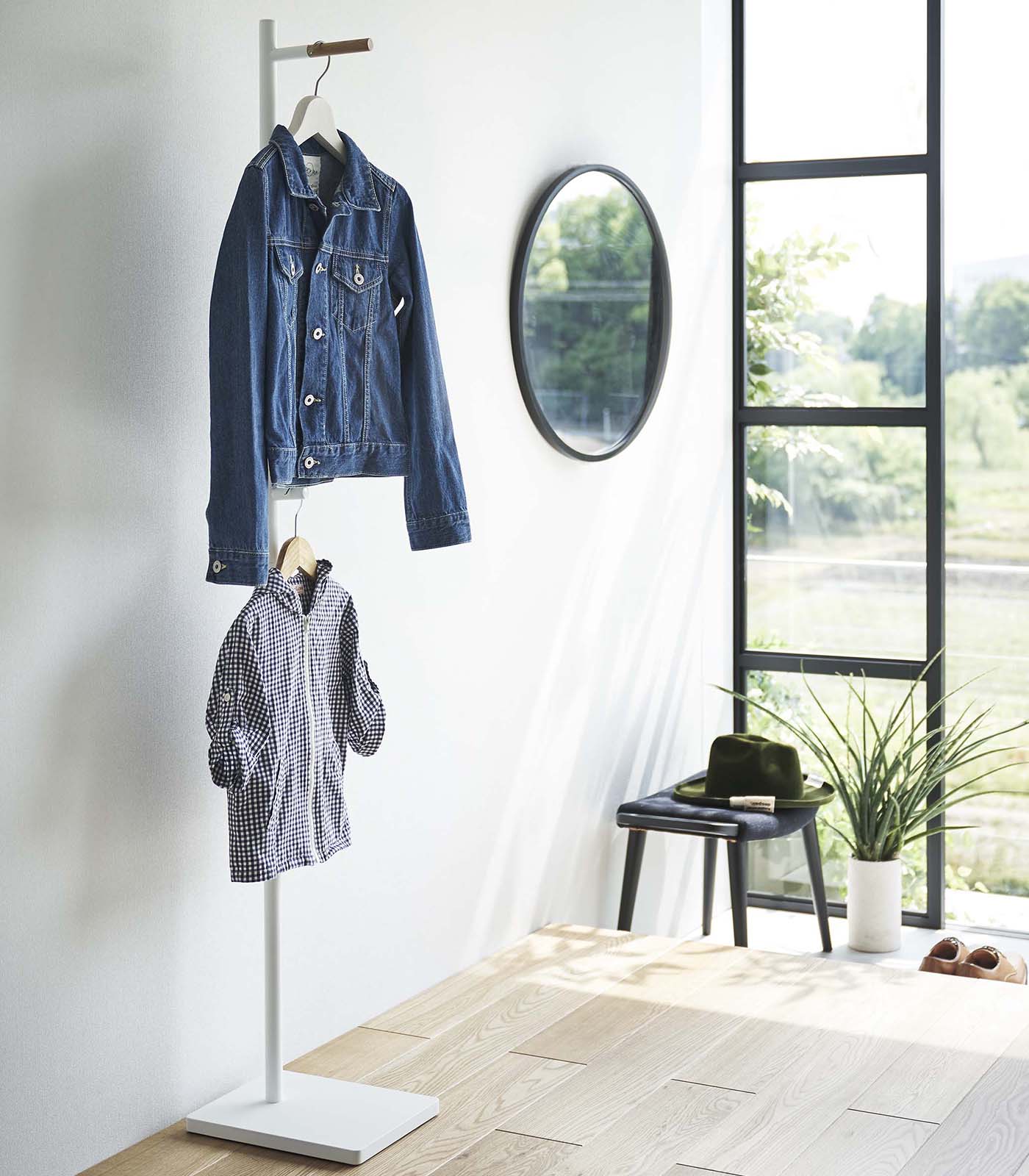Coat Rack (63.98" H) - Steel + Wood - Image 6