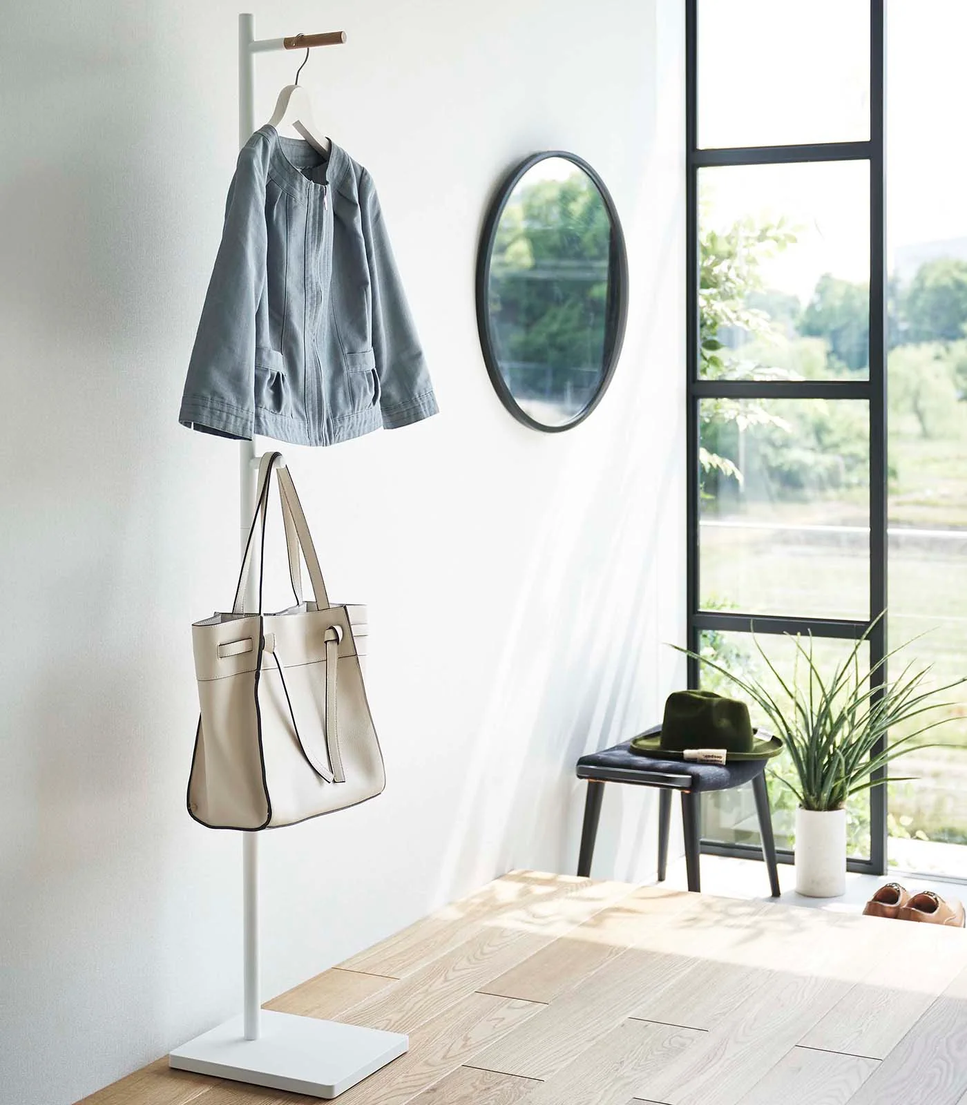 Coat Rack (63.98" H) - Steel + Wood - Image 7