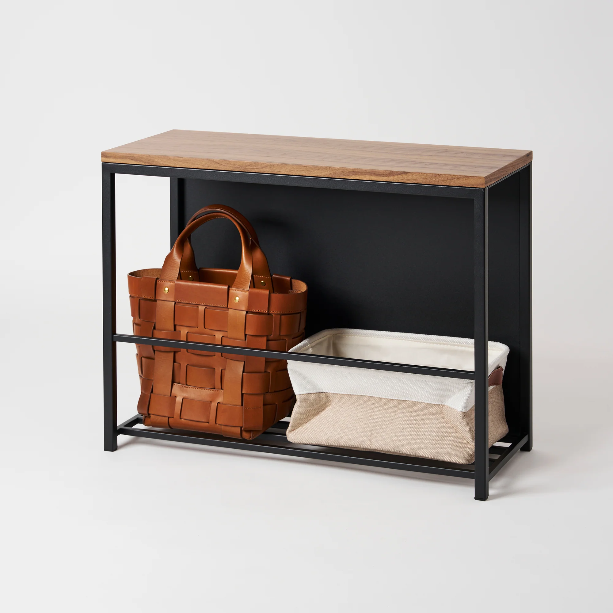 Entryway Storage Organizer & Bench (18" H)  - Steel + Wood - Image 10