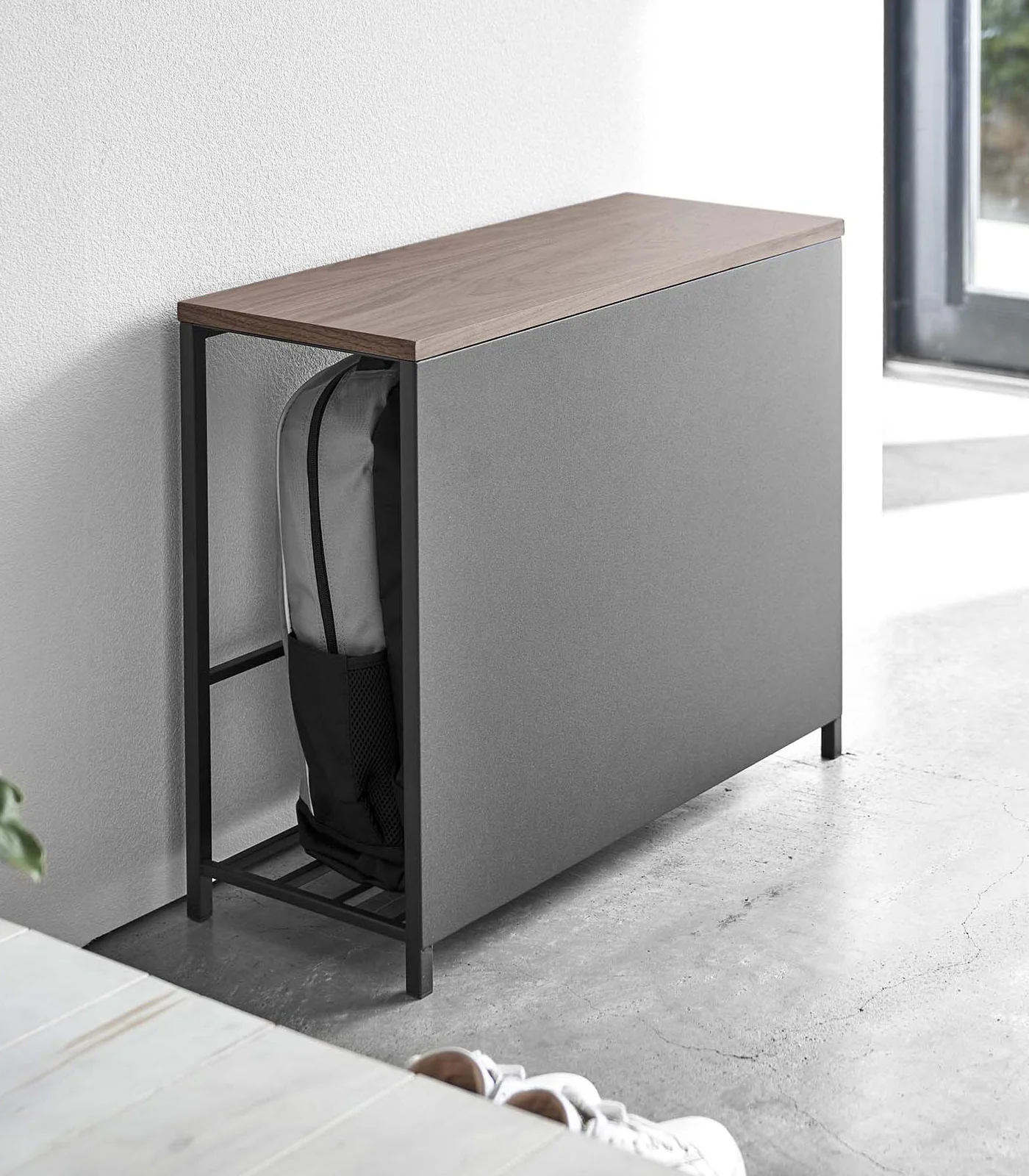 Entryway Storage Organizer & Bench (18" H)  - Steel + Wood - Image 11