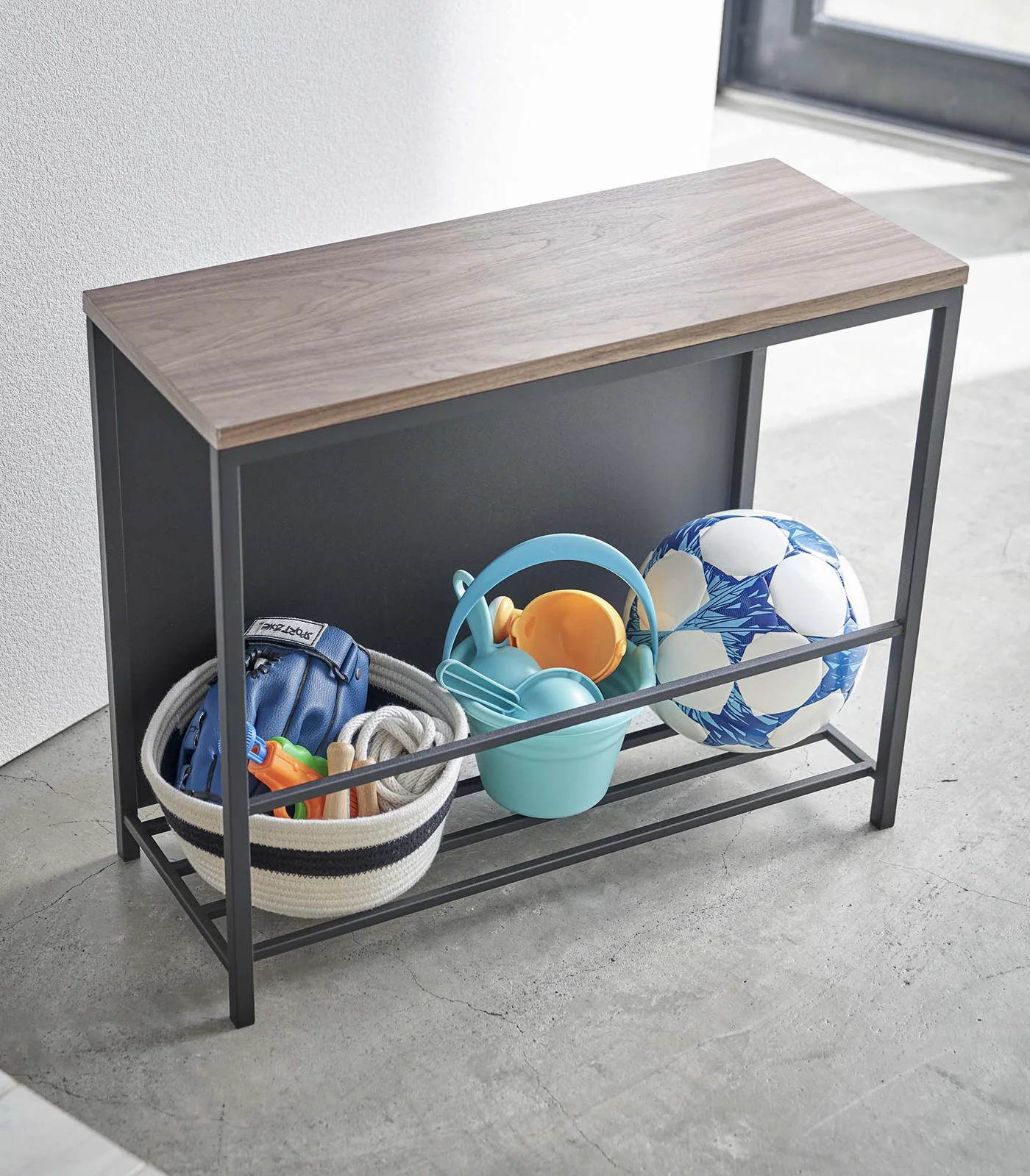 Entryway Storage Organizer & Bench (18" H)  - Steel + Wood - Image 15
