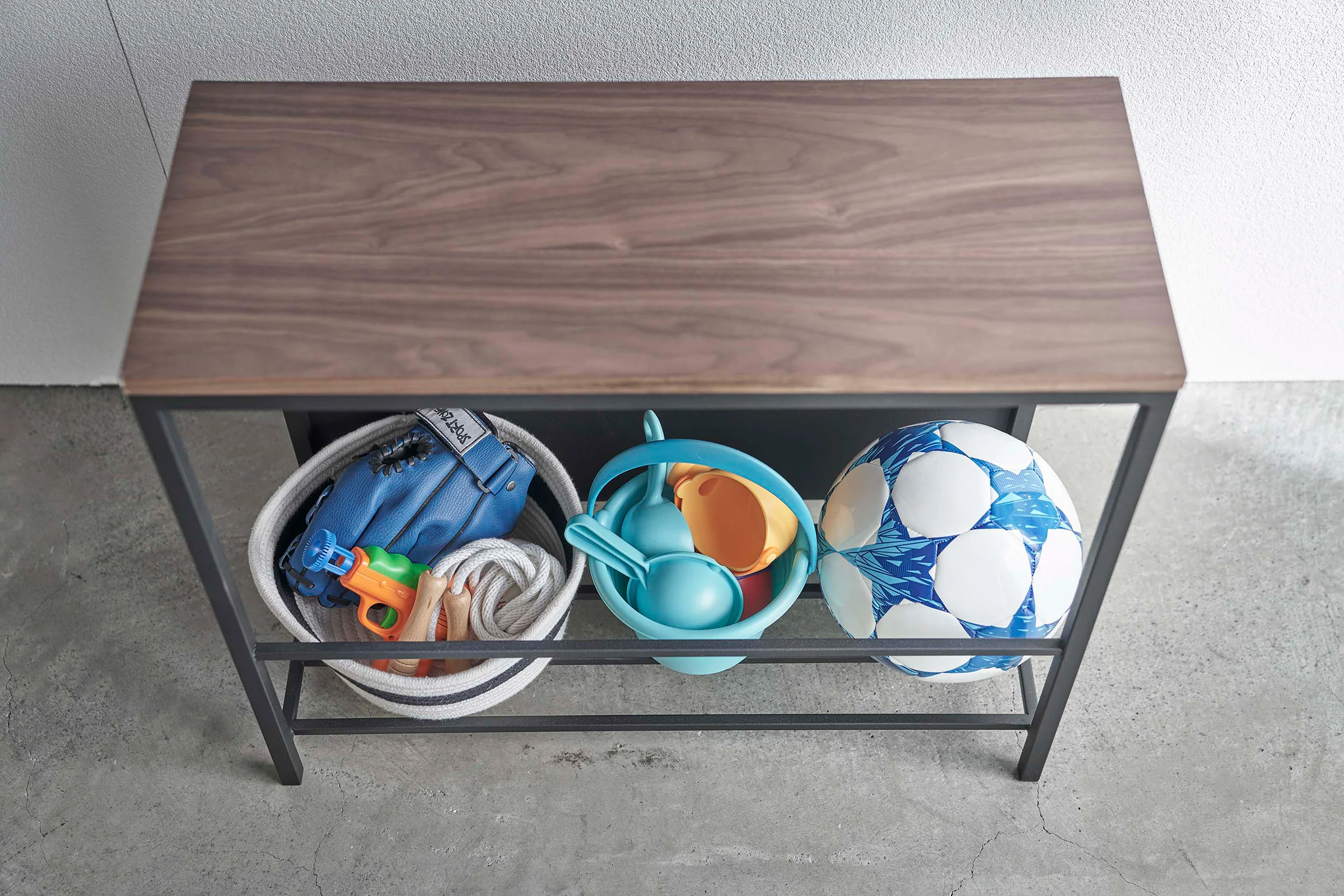 Entryway Storage Organizer & Bench (18" H)  - Steel + Wood - Image 17
