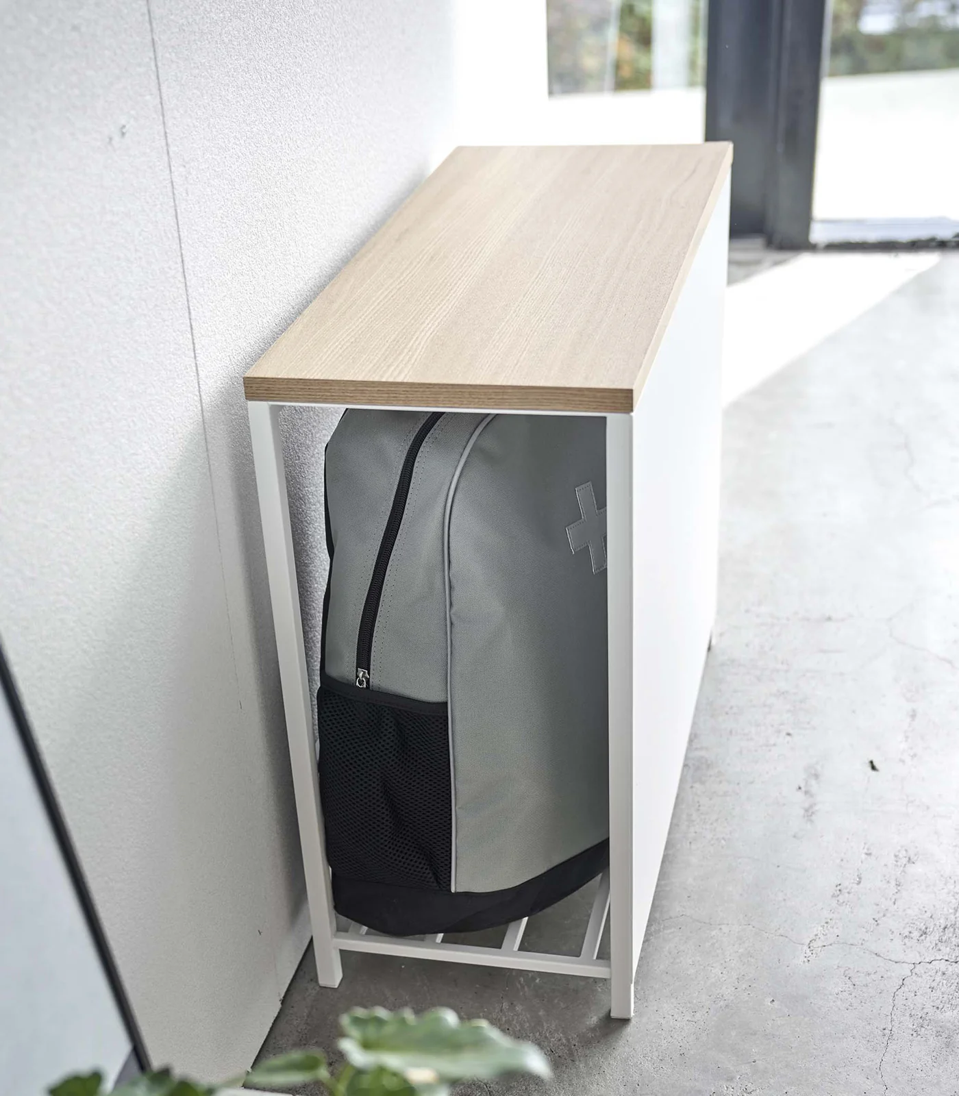 Entryway Storage Organizer & Bench (18" H)  - Steel + Wood - Image 8