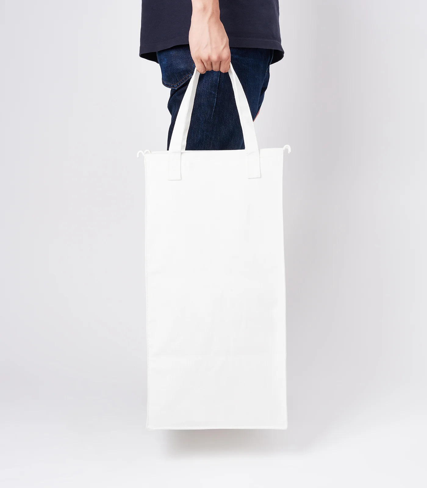 Laundry Hamper with Cotton Liner - Two Sizes - Steel + Cotton - Image 3