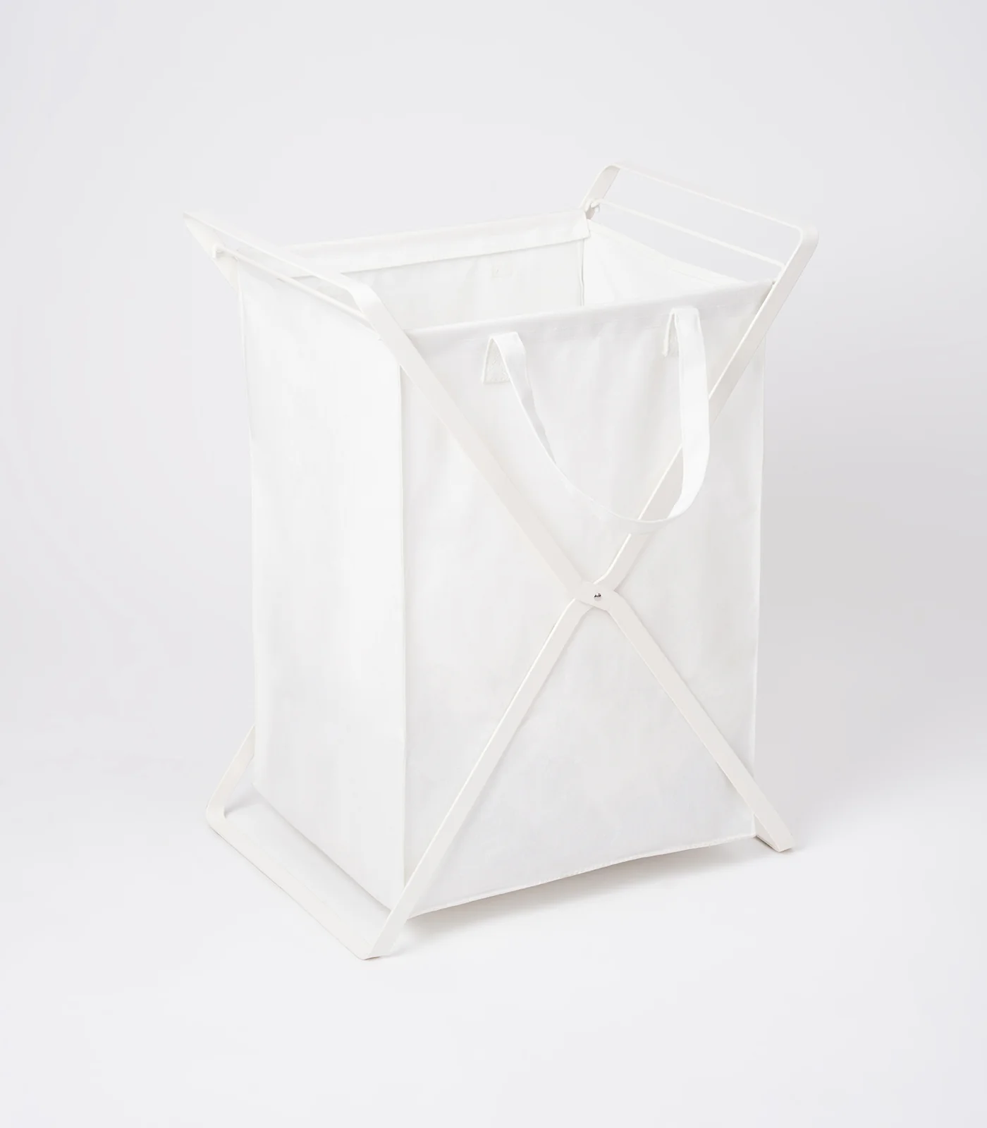 Laundry Hamper with Cotton Liner - Two Sizes - Steel + Cotton - Image 7