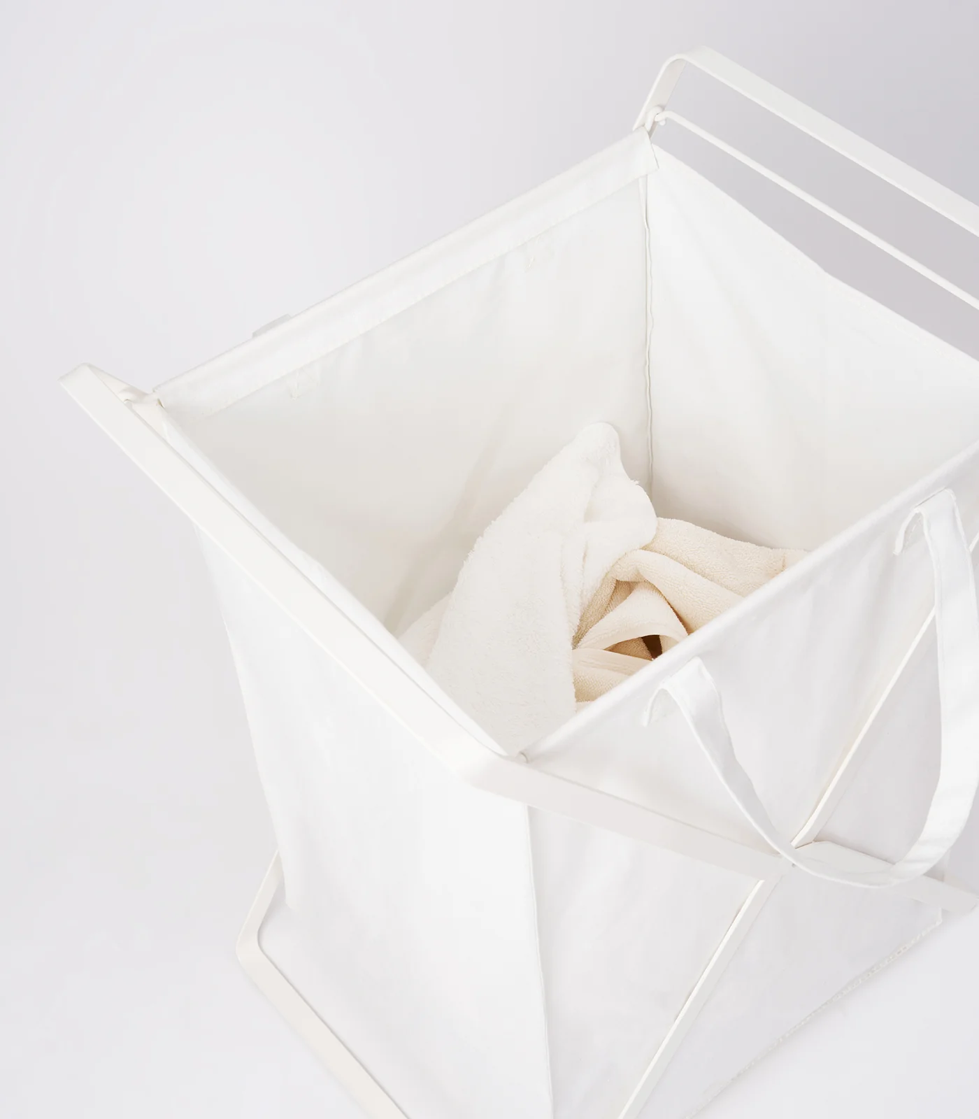 Laundry Hamper with Cotton Liner - Two Sizes - Steel + Cotton - Image 8