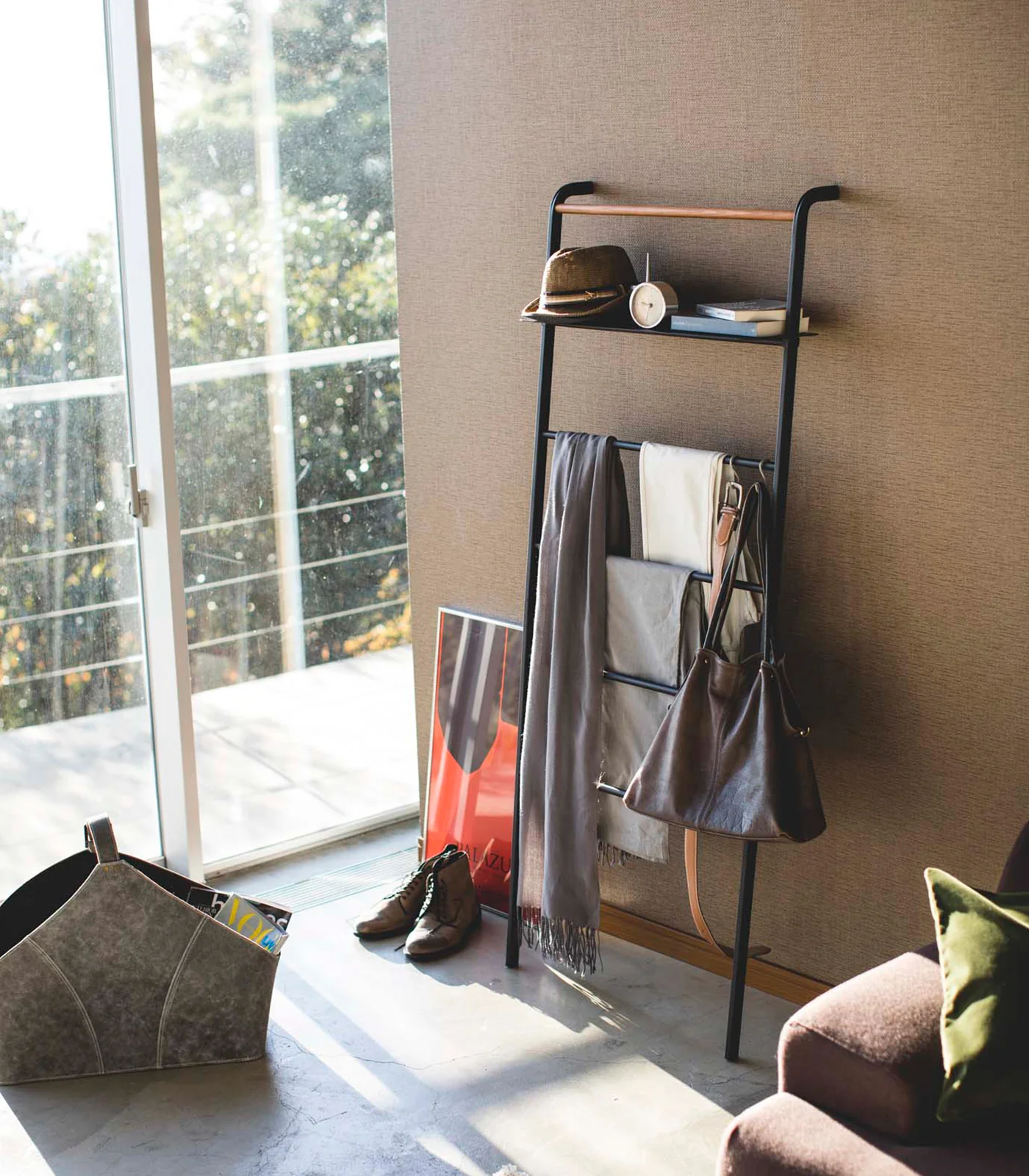 Leaning Storage Ladder With Shelf (63" H) - Steel - Image 11