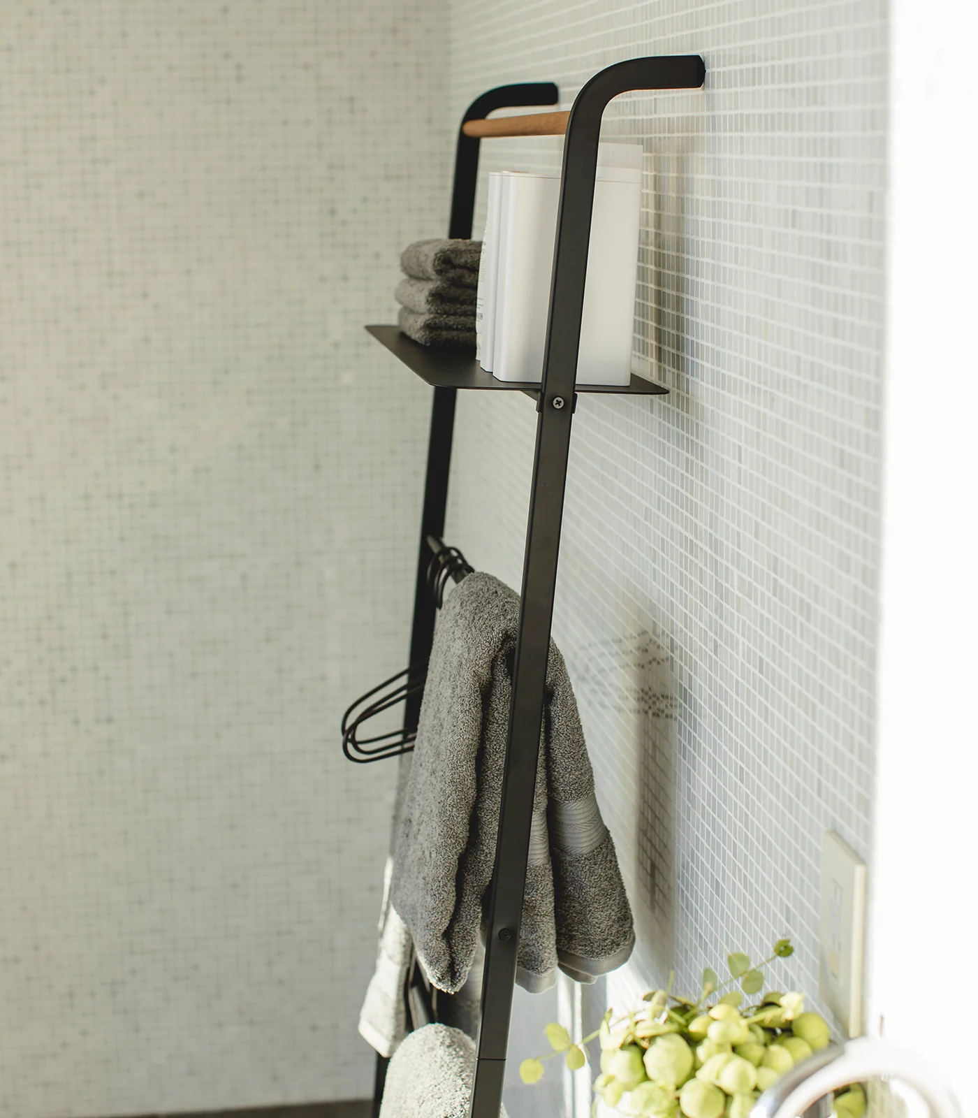 Leaning Storage Ladder With Shelf (63" H) - Steel - Image 14