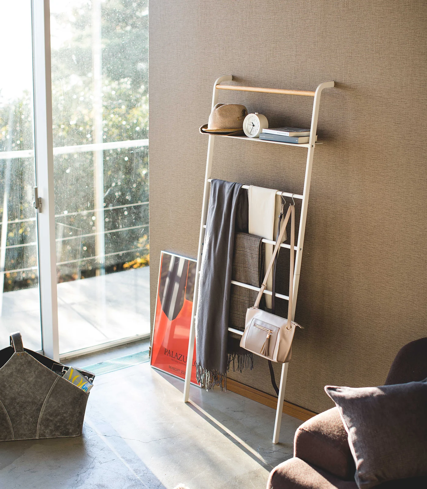 Leaning Storage Ladder With Shelf (63" H) - Steel - Image 3