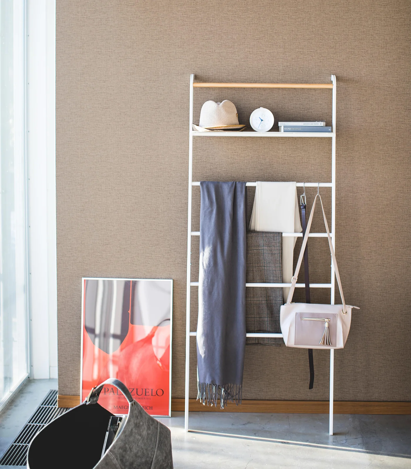 Leaning Storage Ladder With Shelf (63" H) - Steel - Image 5