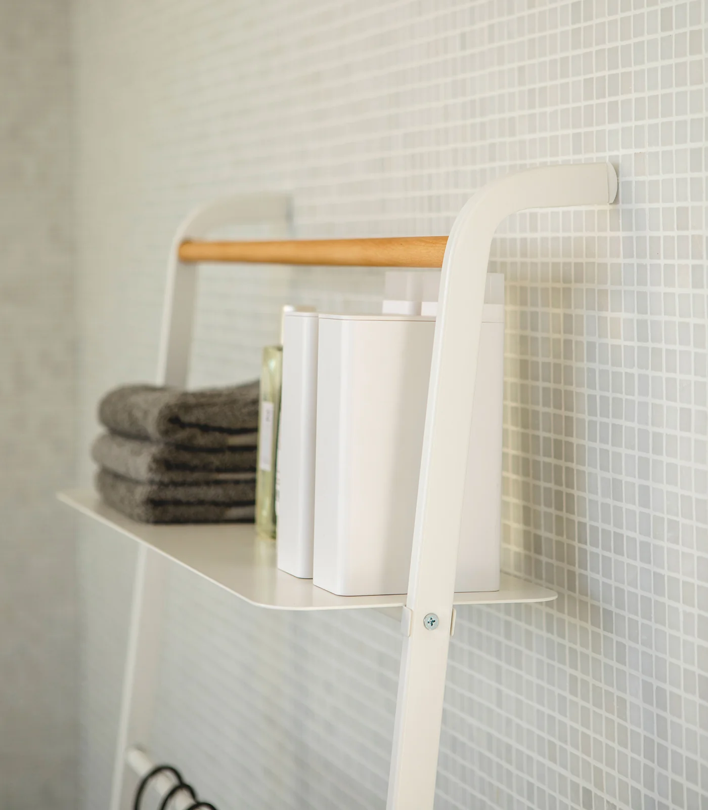 Leaning Storage Ladder With Shelf (63" H) - Steel - Image 6