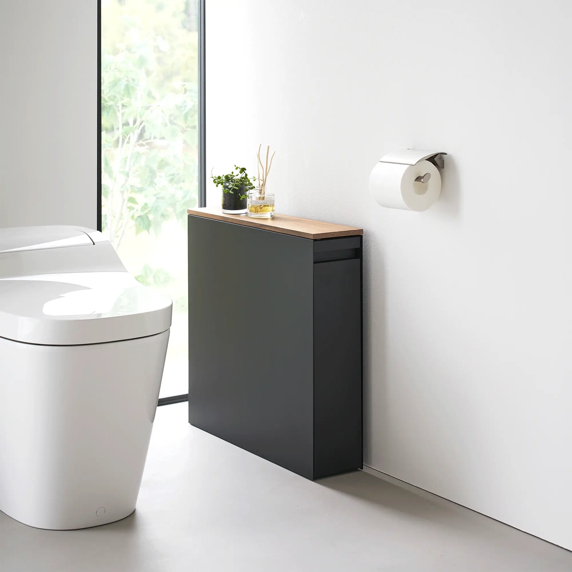 Pull-Out Bathroom Storage Cabinet - Steel + Wood - Image 11