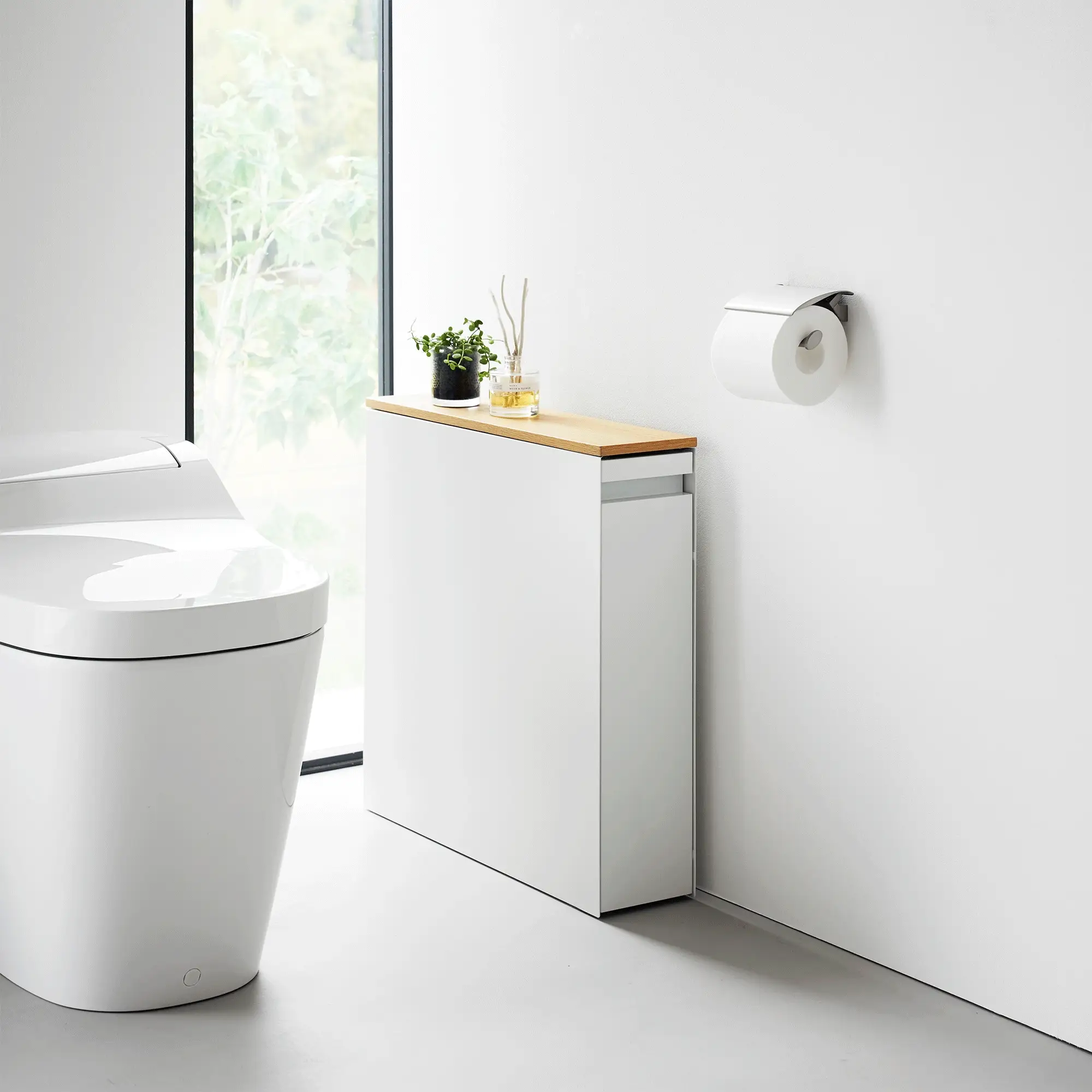 Pull-Out Bathroom Storage Cabinet - Steel + Wood - Image 4