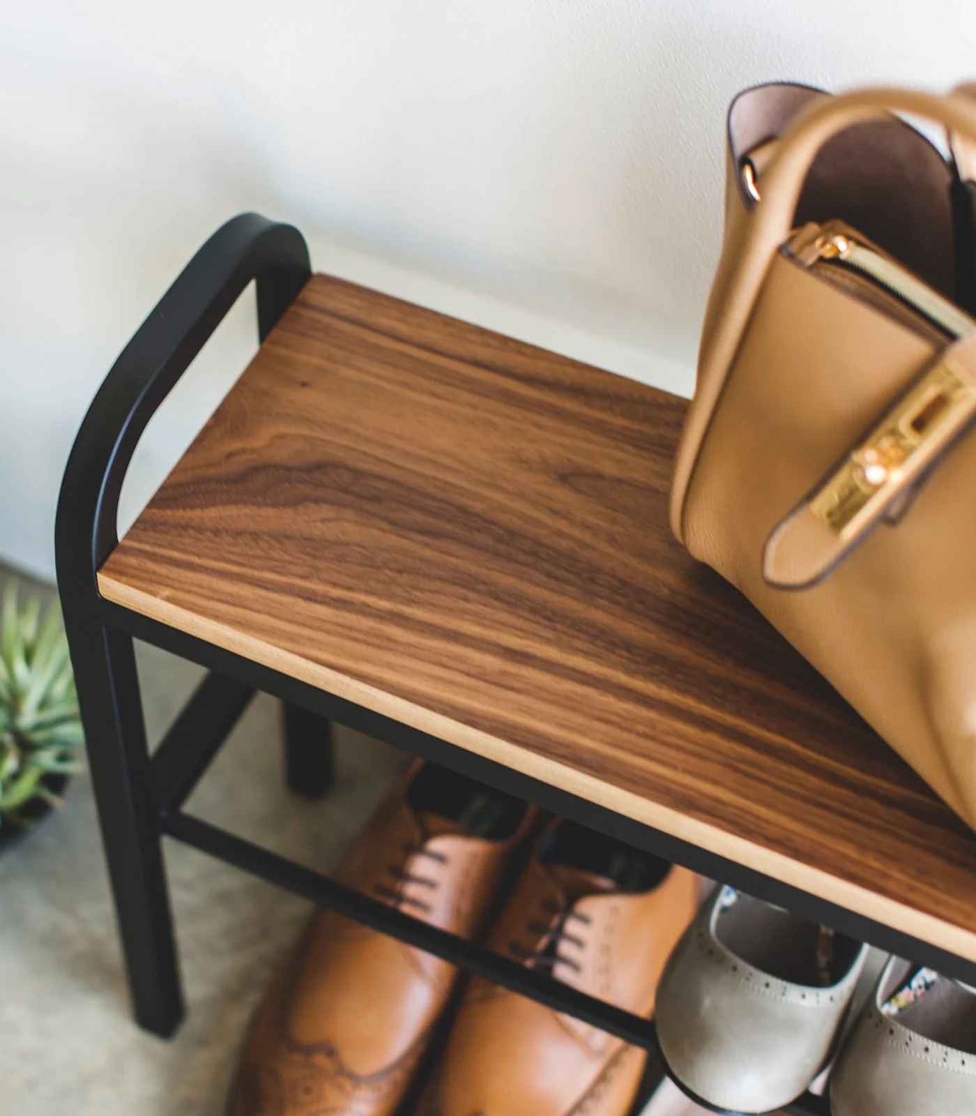Shoe Organizer & Bench (18" H) - Steel + Wood - Image 14