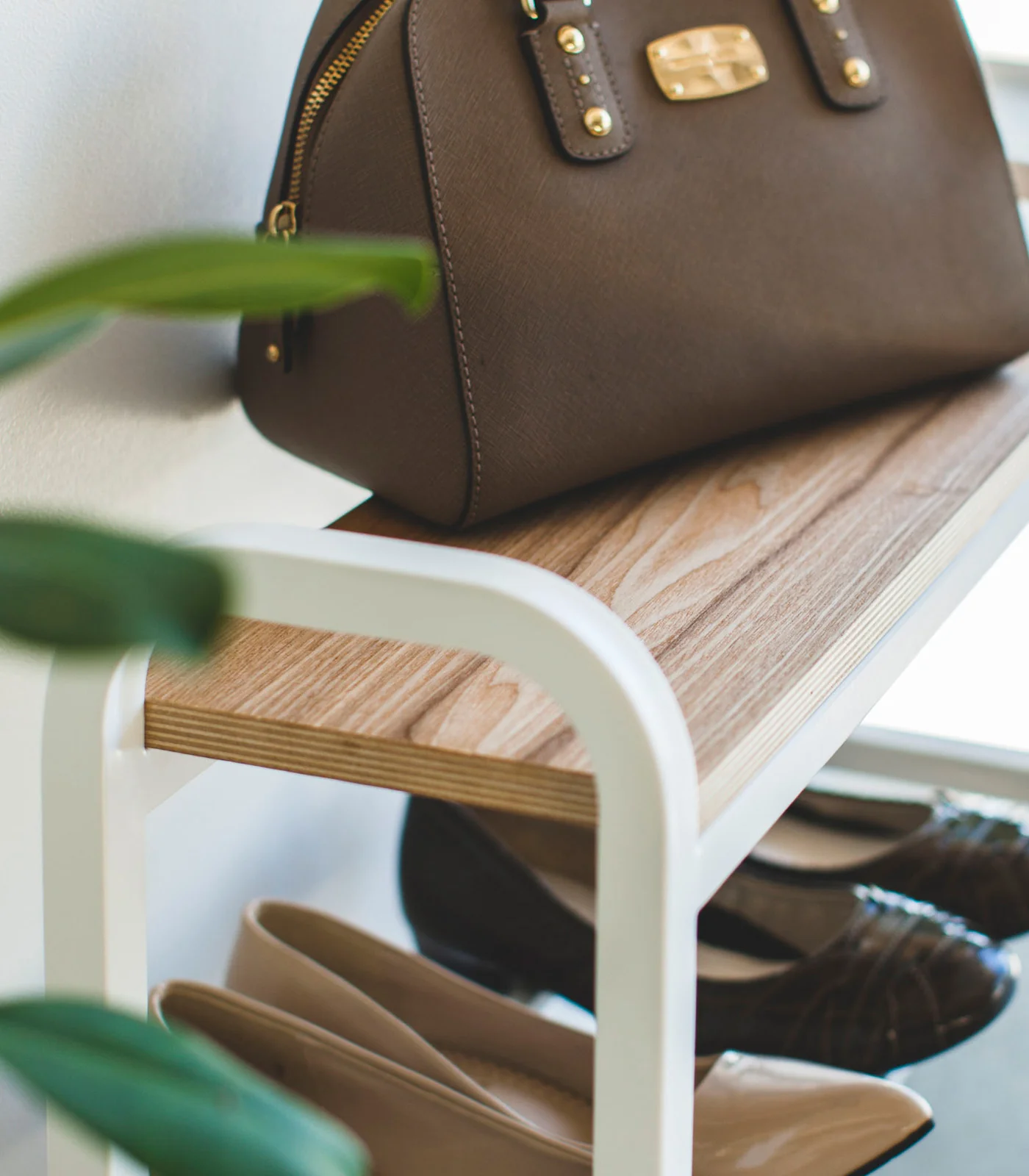 Shoe Organizer & Bench (18" H) - Steel + Wood - Image 5