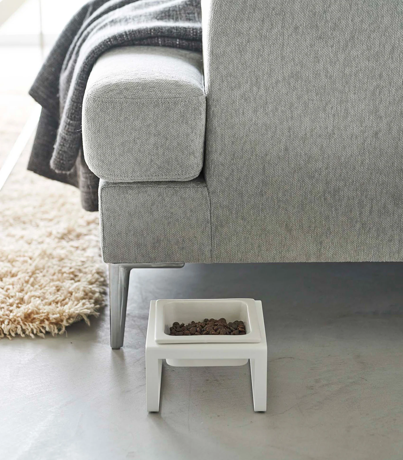Single Pet Food Bowl - Tall - Steel + Ceramic - Image 3