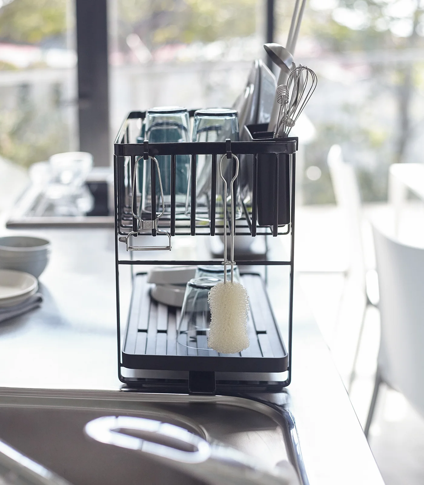 Two-Tier Wire Dish Rack - Steel - Image 15