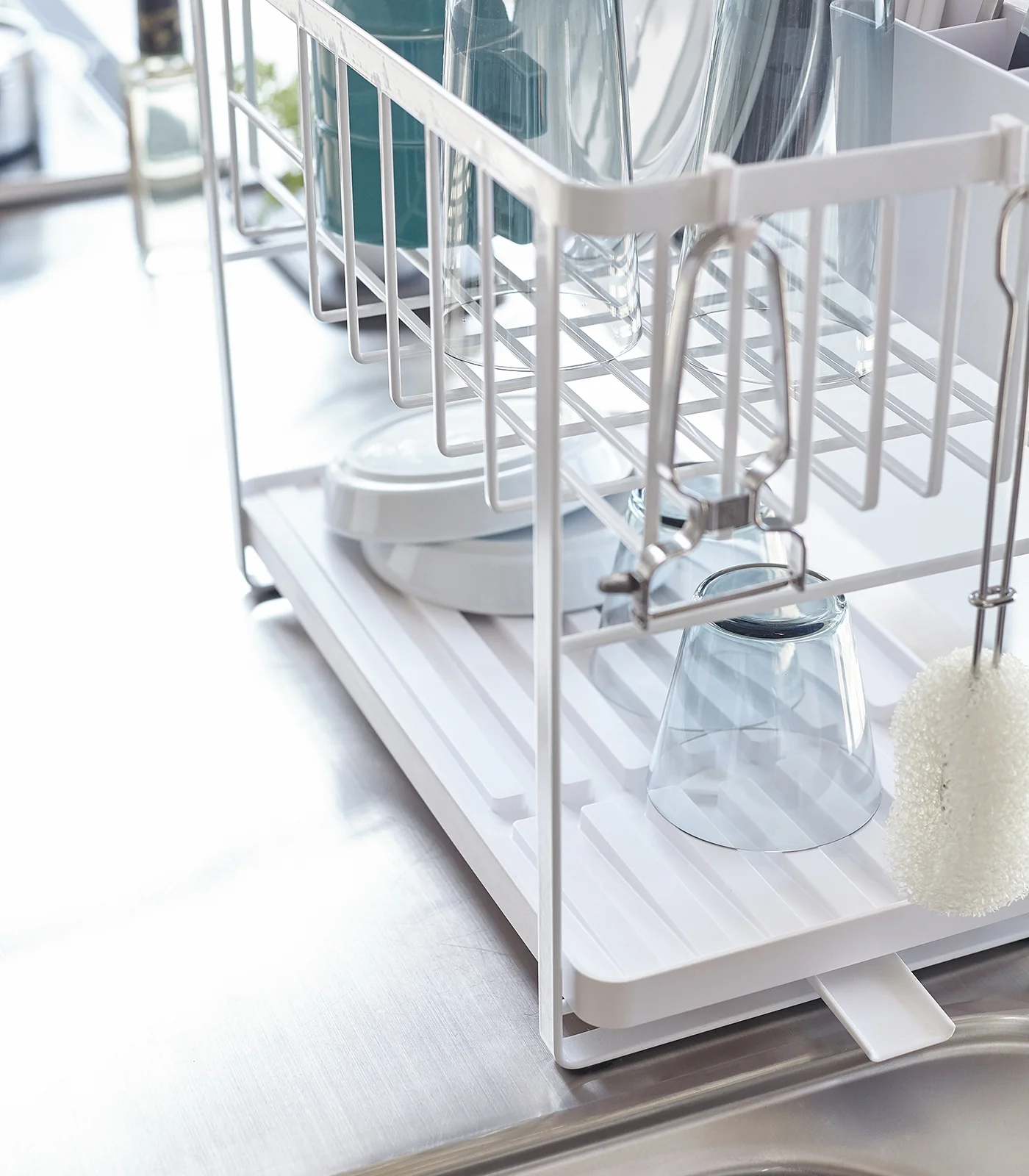 Two-Tier Wire Dish Rack - Steel - Image 4