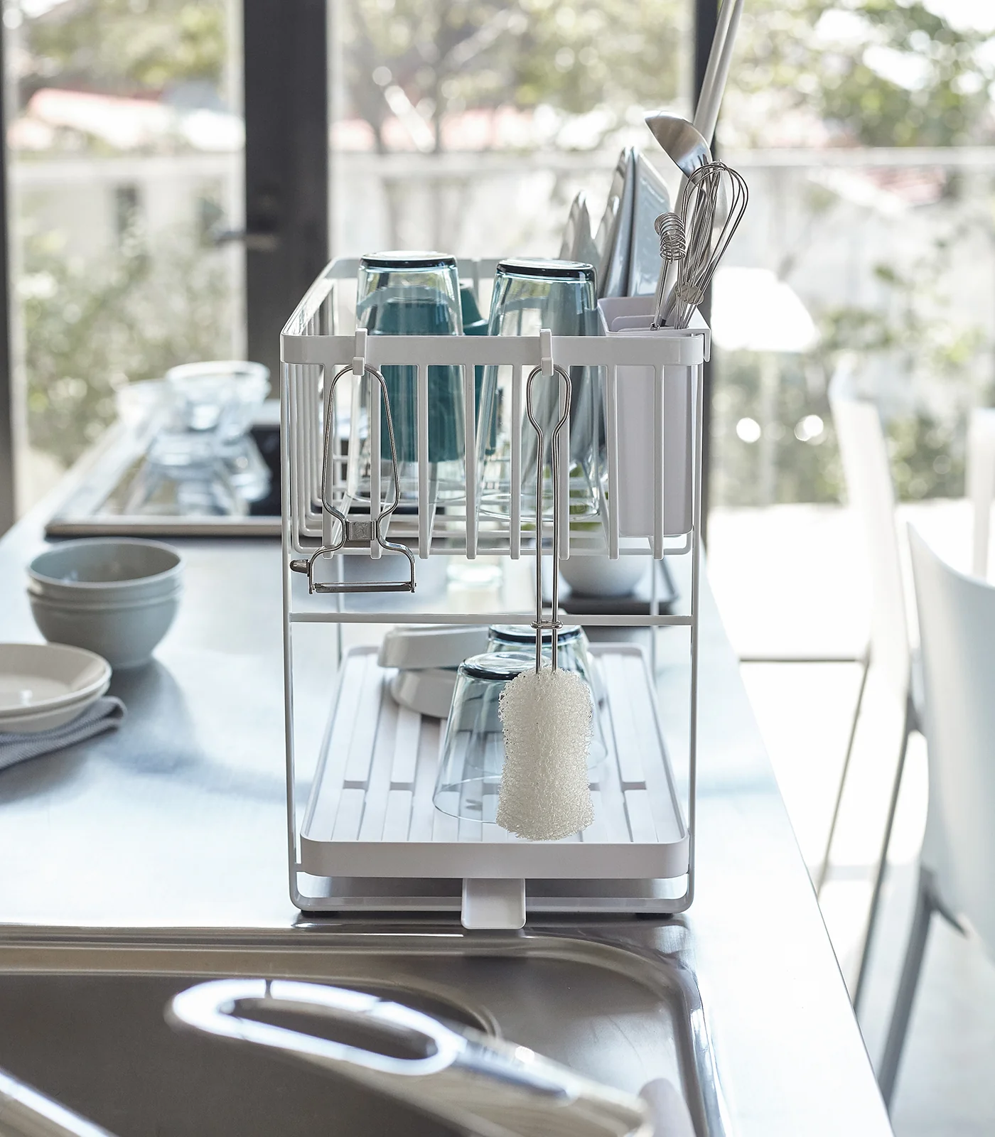 Two-Tier Wire Dish Rack - Steel - Image 6