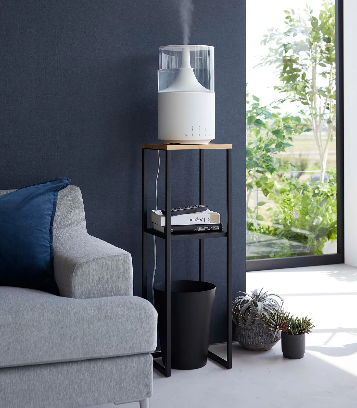 Two-Tier Display & Storage Shelf (31.5" H)  - Steel + Wood - Image 10