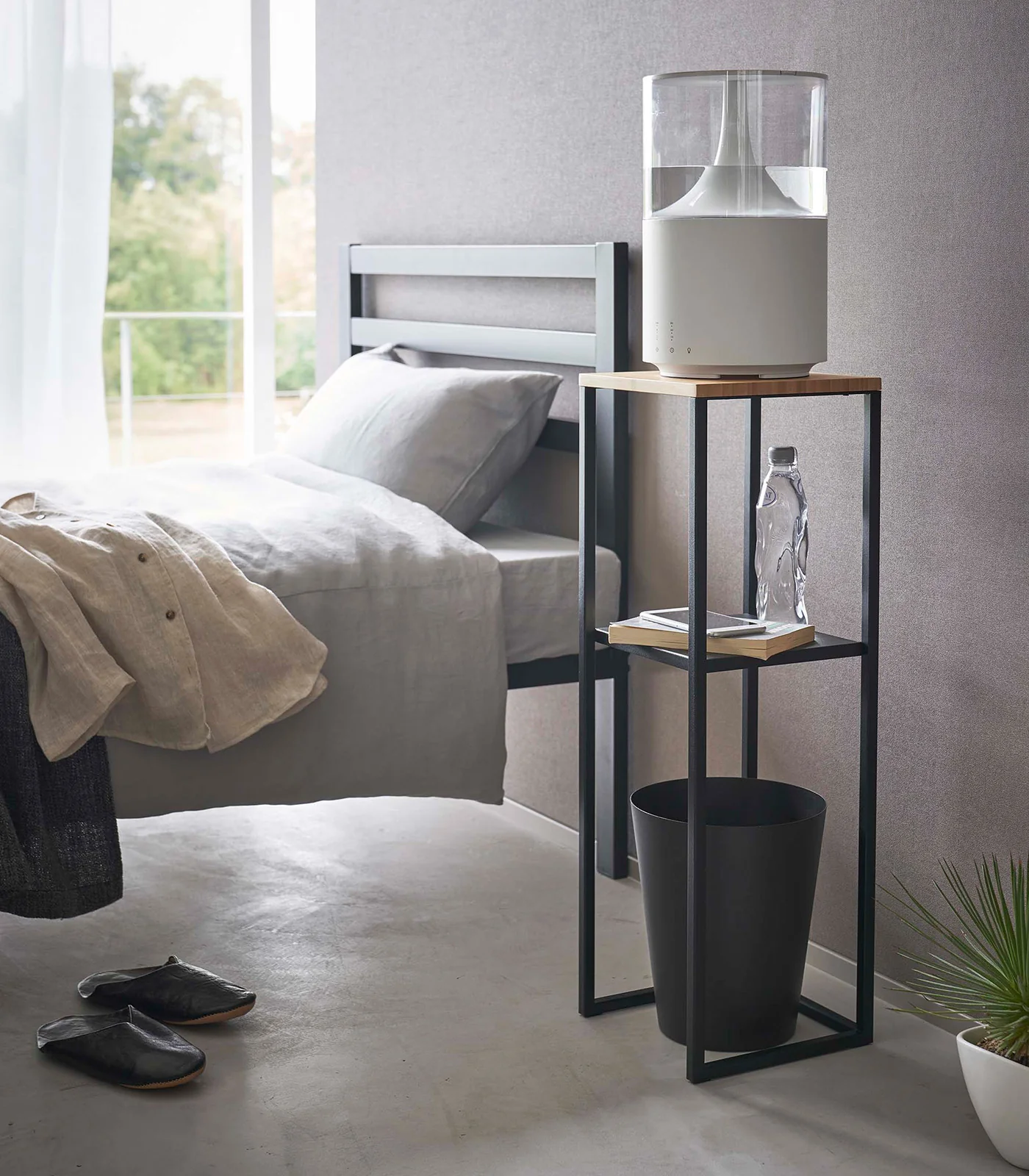 Two-Tier Display & Storage Shelf (31.5" H)  - Steel + Wood - Image 11
